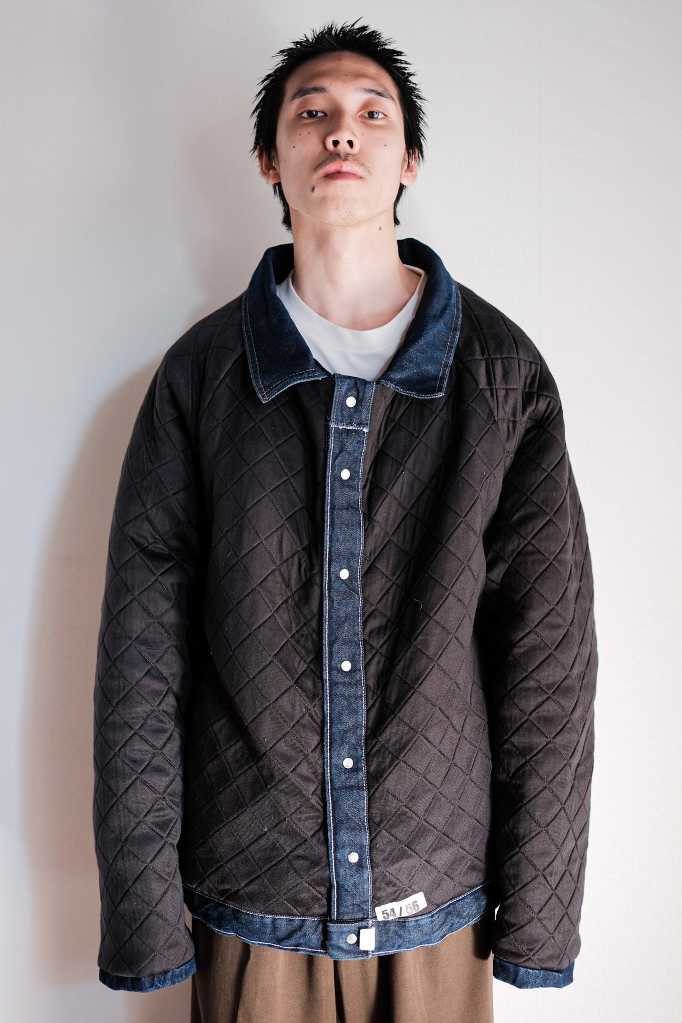 【~80's】American Vintage Raglan Sleeves Padded Denim Jacket Size.54