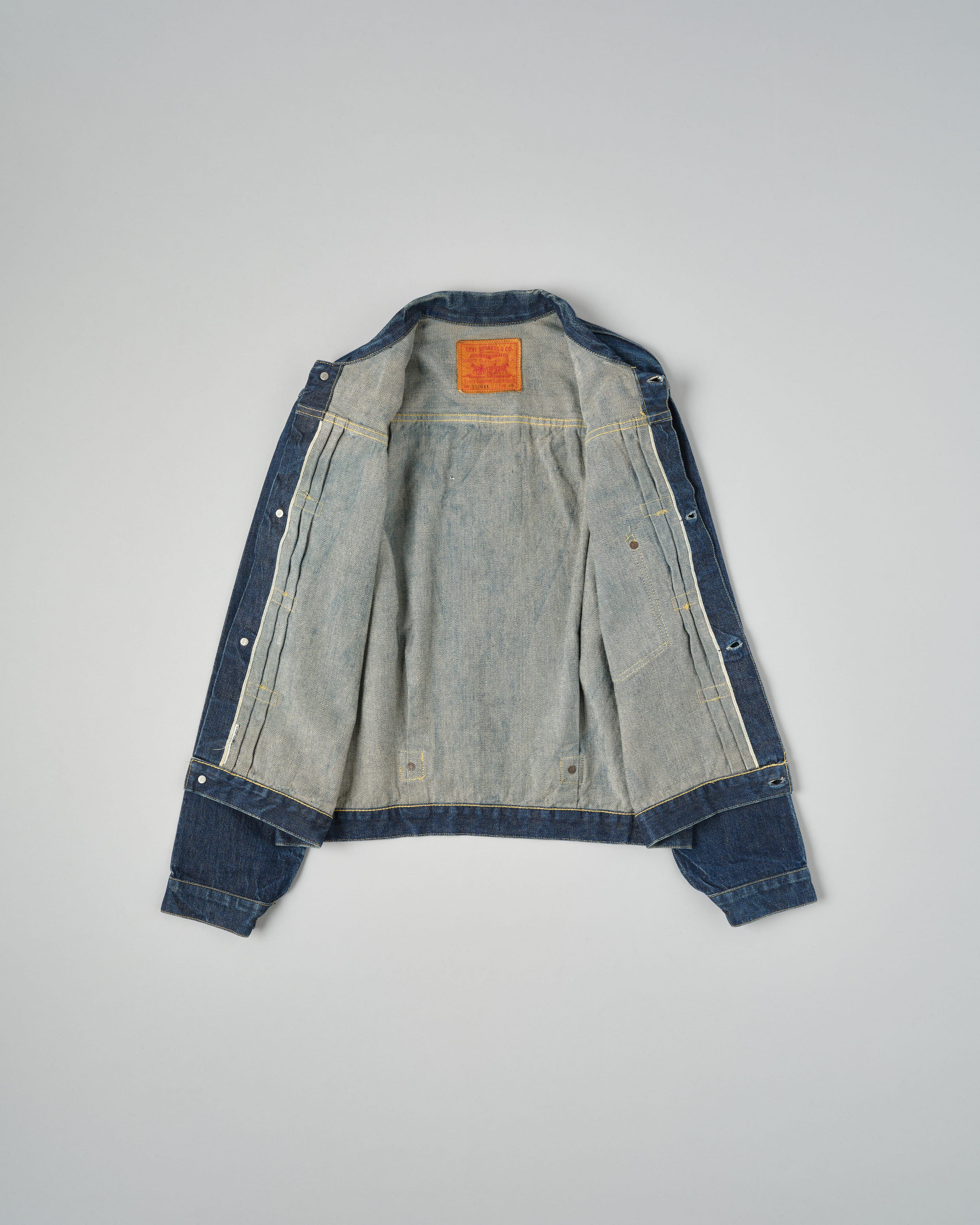 【~90's】Vintage Levi's S506XX Denim Jacket With Original Back Stencil Size.40 "WWII Type" "Valencia Factory"