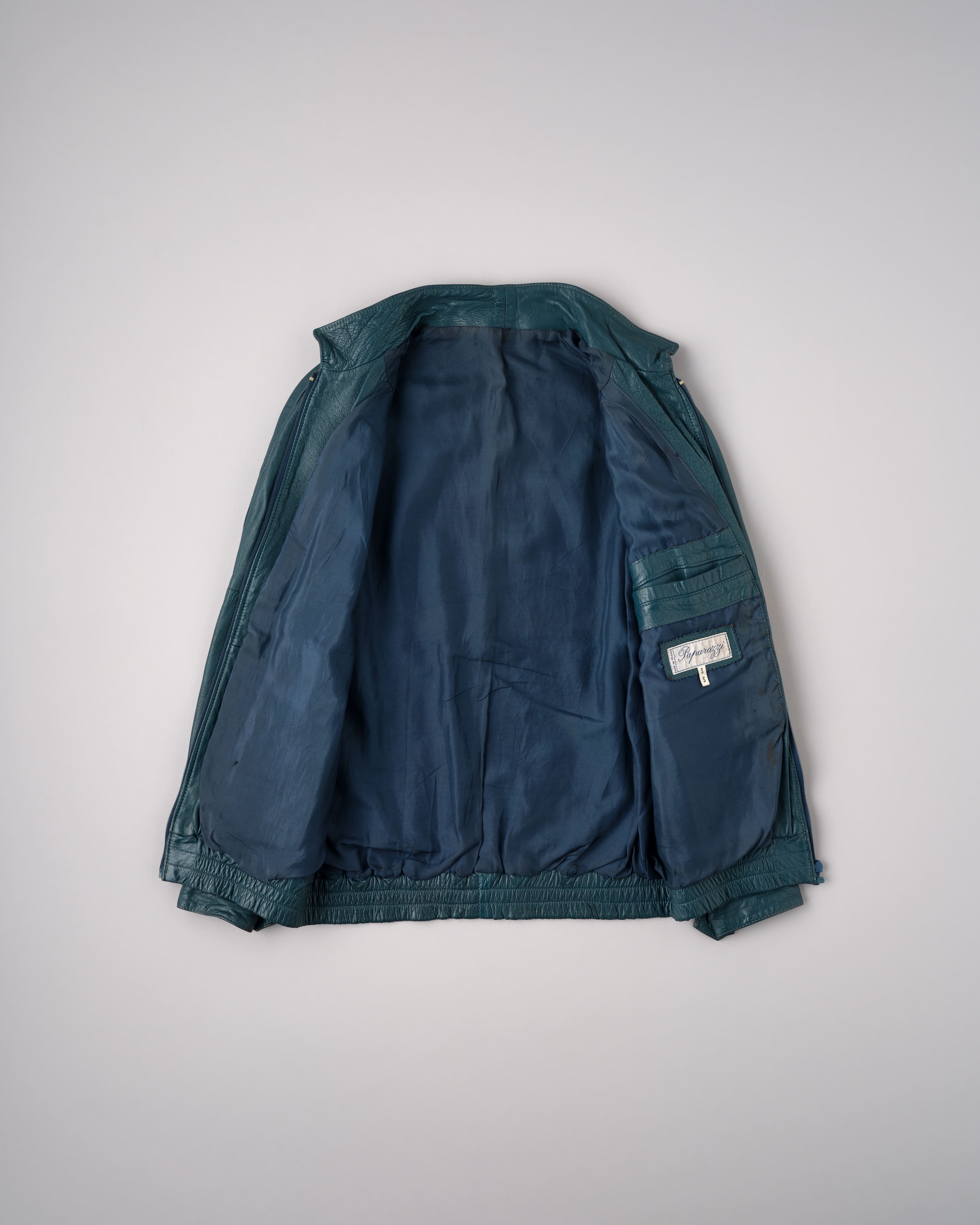 【~70's】French Vintage 2 Tone Raglan Sleeve Leather Jacket Size.S