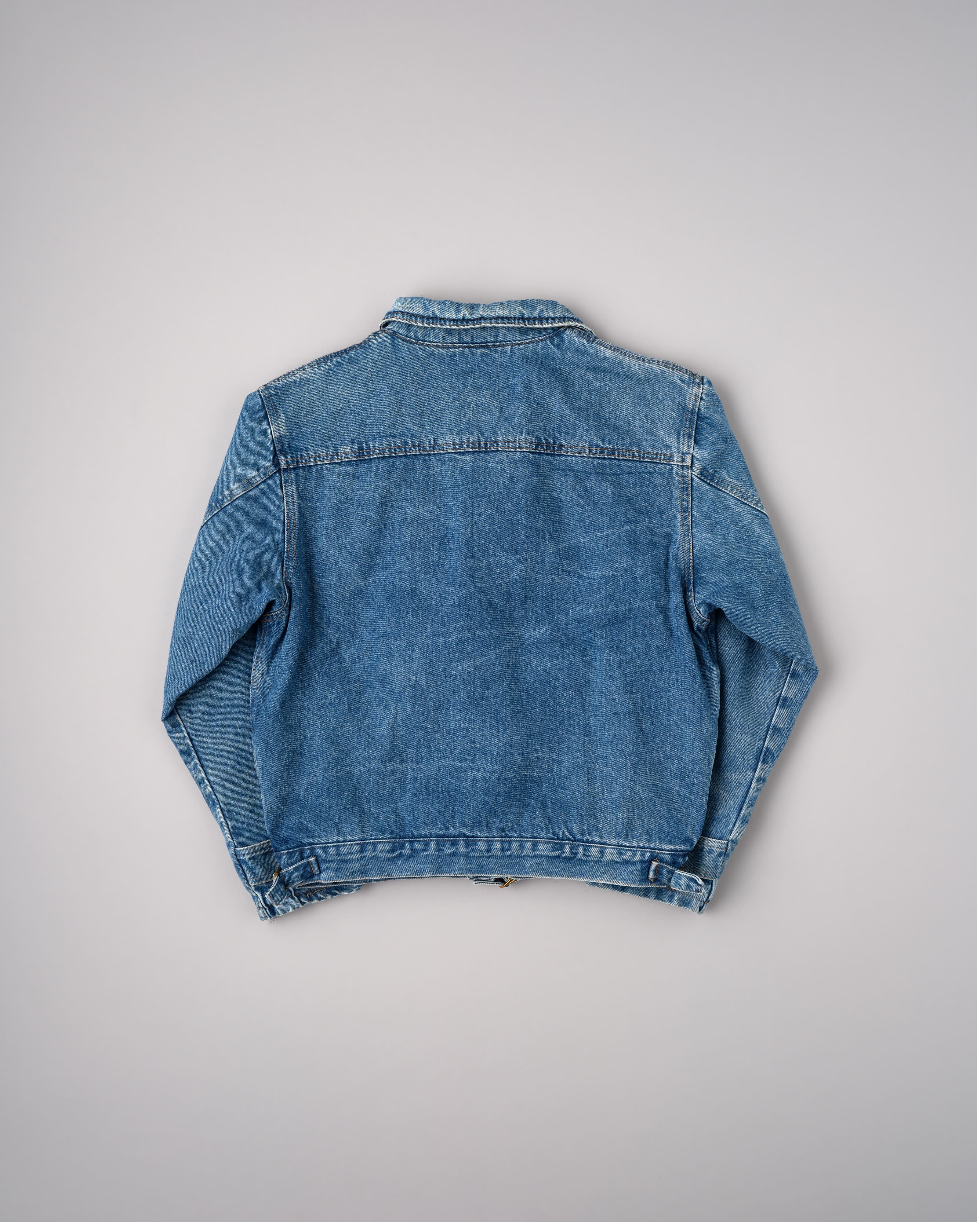 【~80’s】Italian Vintage D-ring Strap Front Design Denim Blouson Size.44