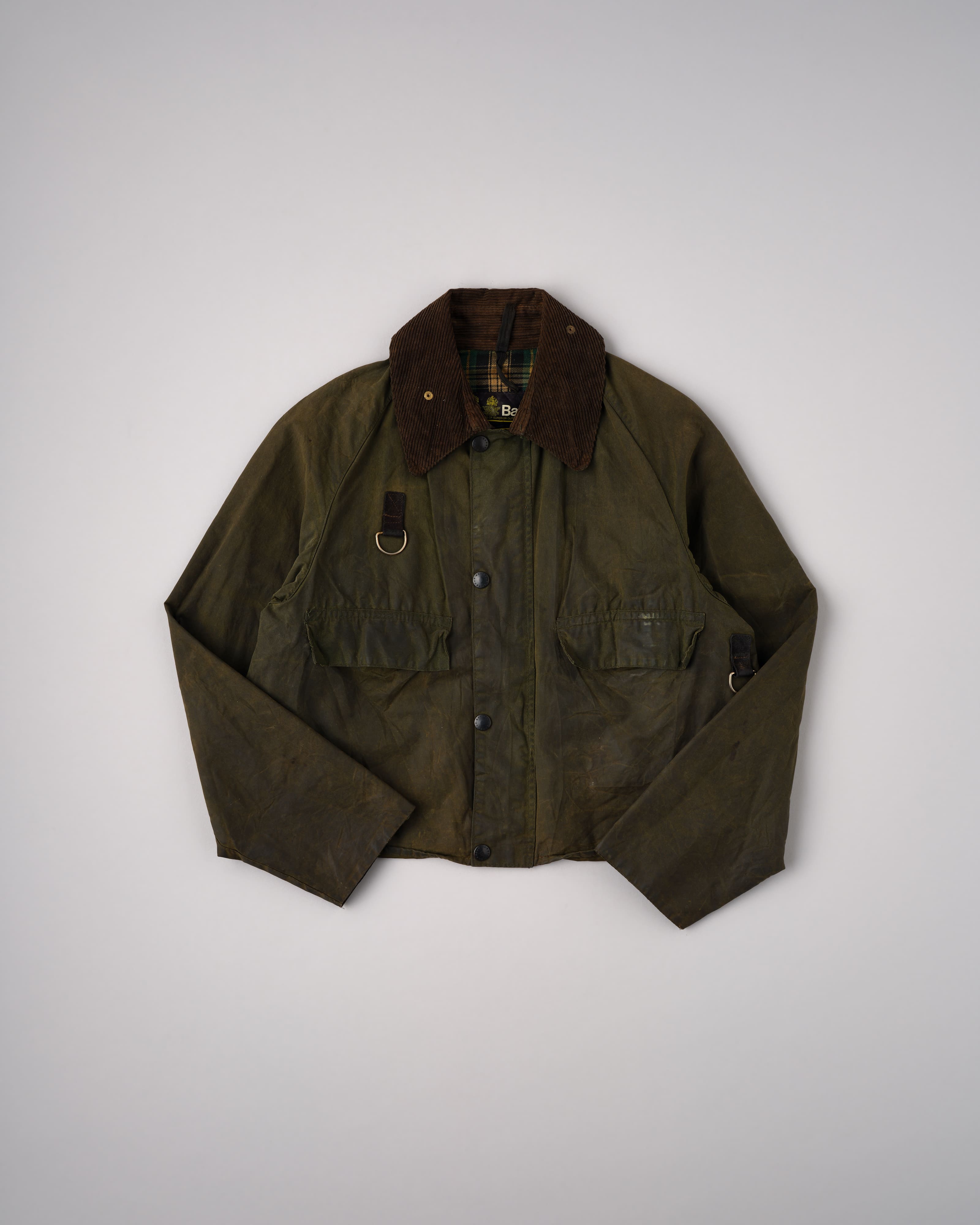 【~80's】Vintage Barbour Waxed Cotton Jacket "SPEY" 2 Crest Size.MEDIUM
