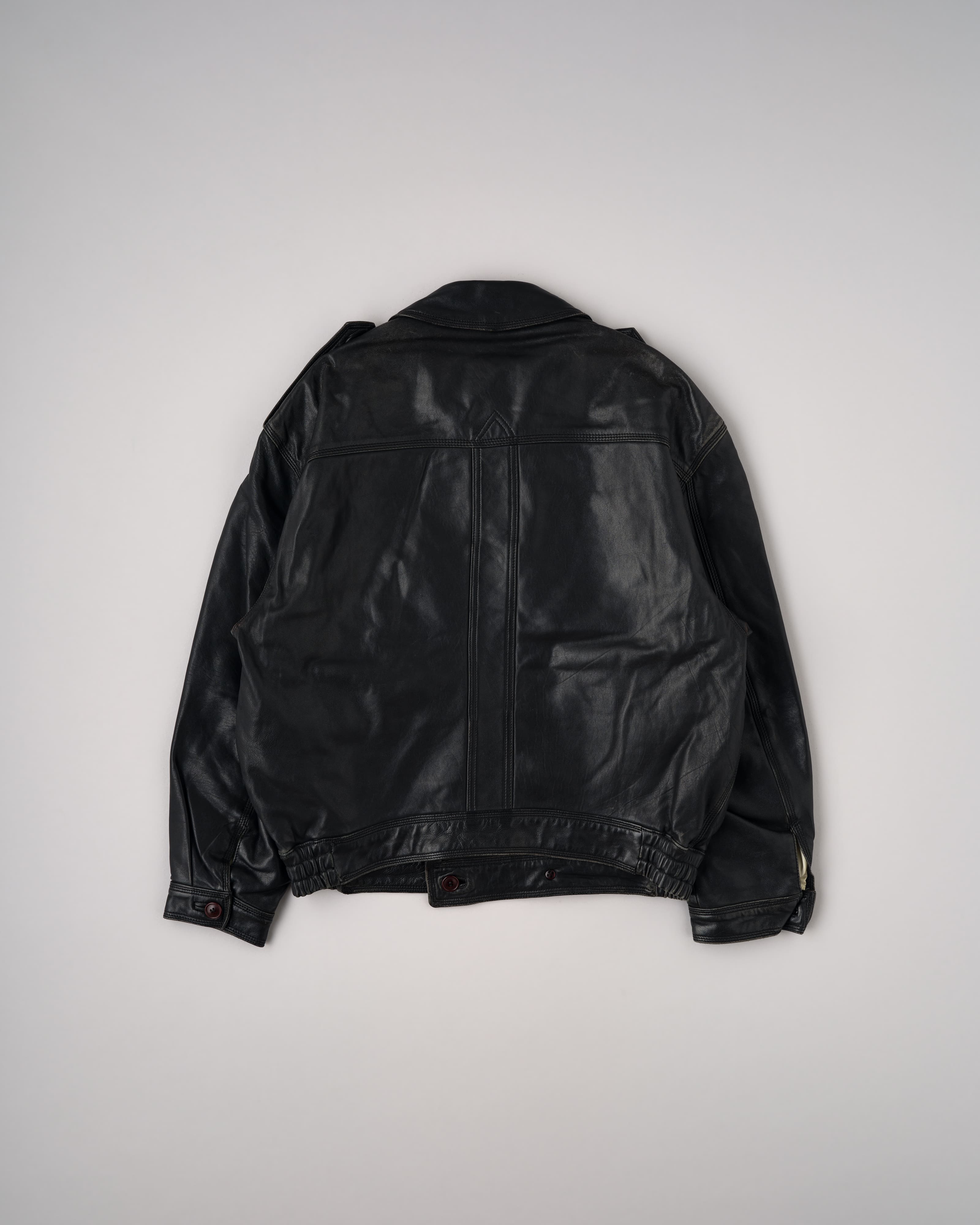 【~70’s】Old GUCCI Black Leather Blouson Size.50