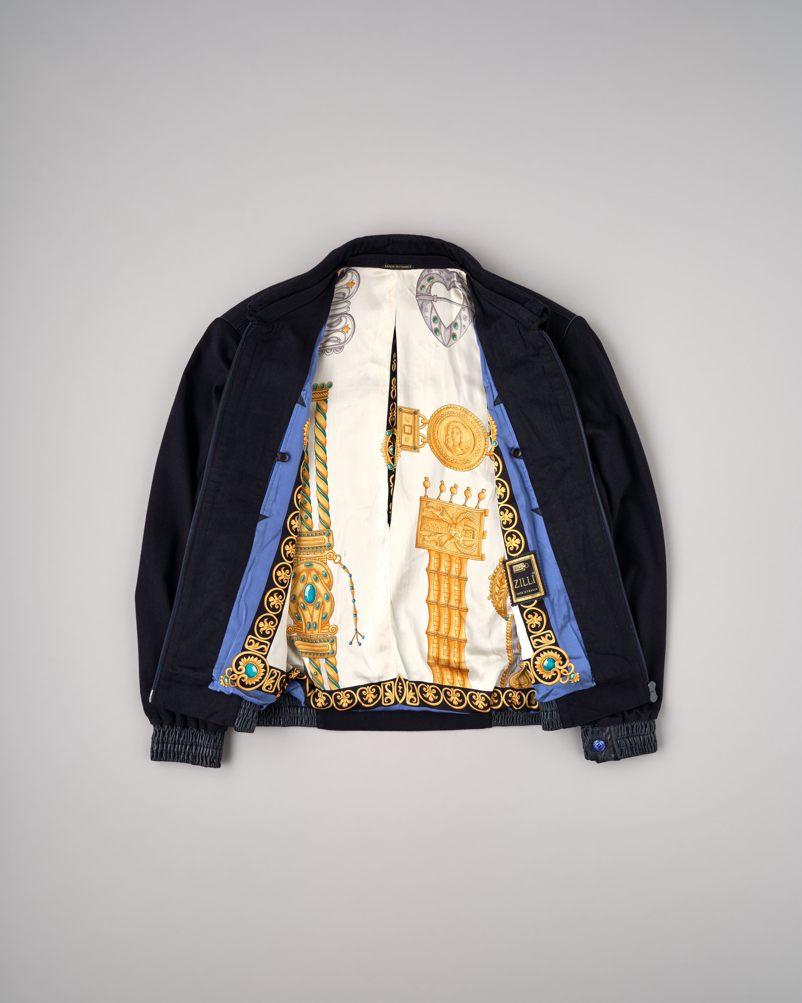 【~90's】Old ZILLI Cashmere Zip Up Blouson Size.54