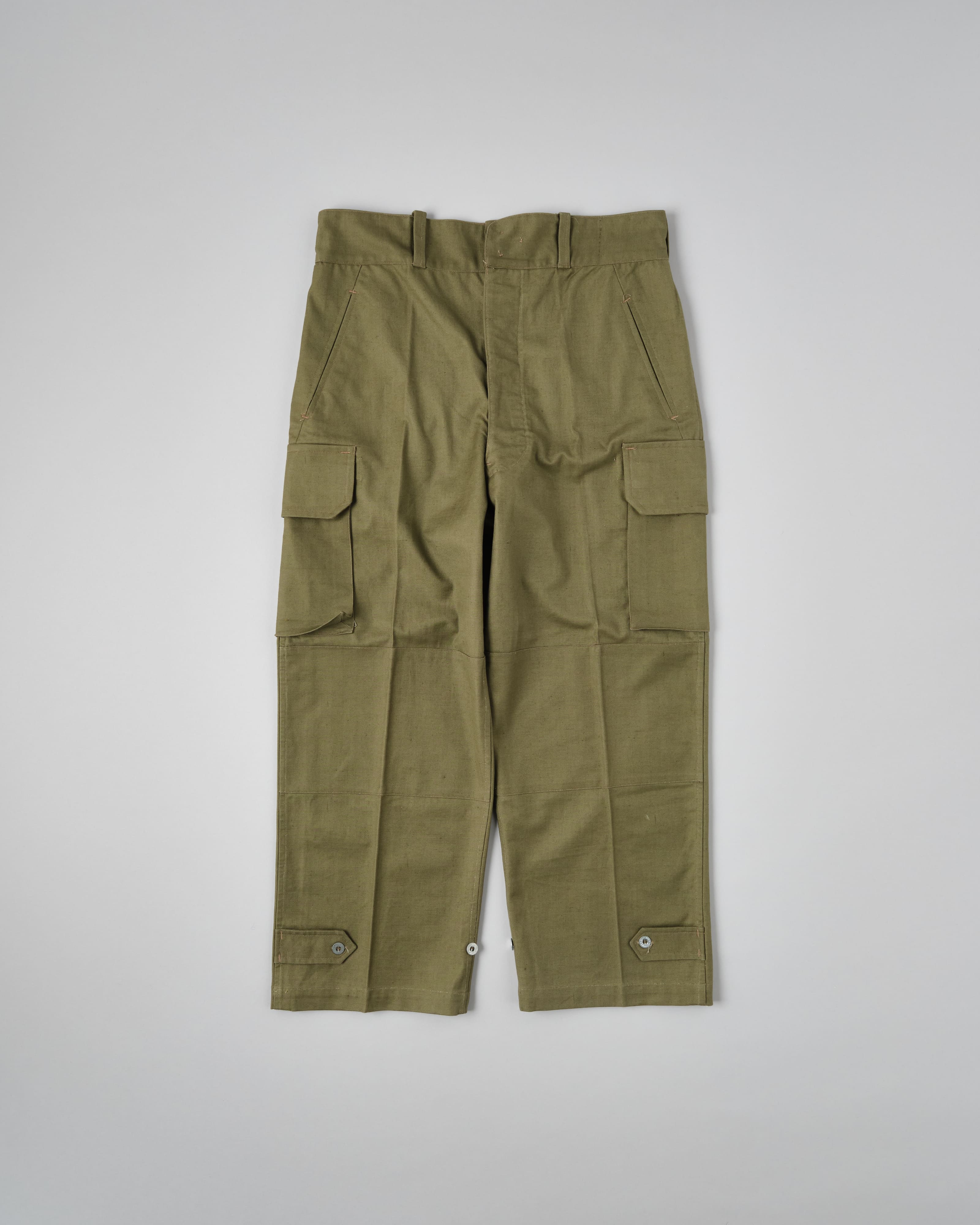 【~40's】French Army M47 Field Trousers With 3 Top Buttons Size.100XC "1st Type" "Dead Stock"