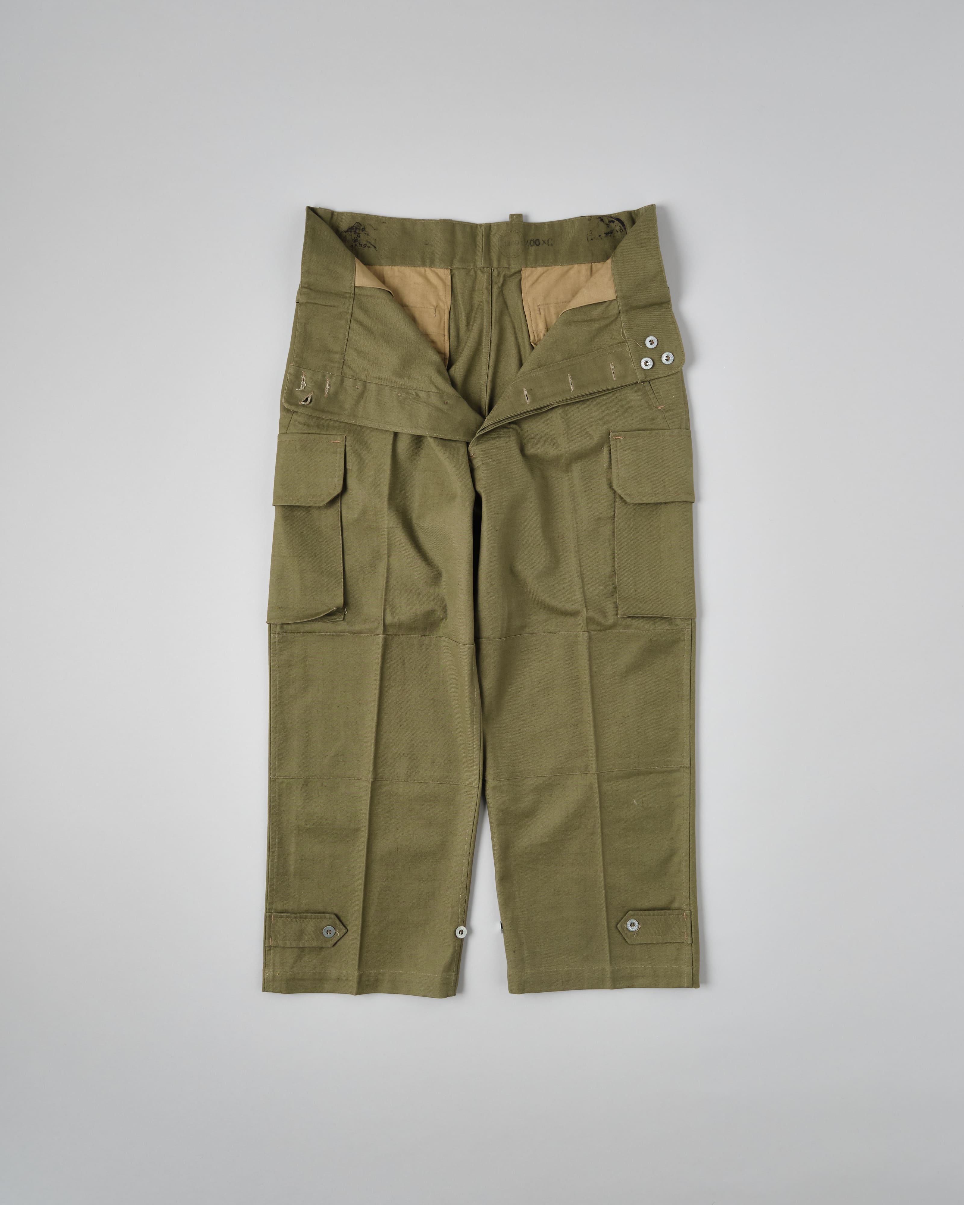 【~40's】French Army M47 Field Trousers With 3 Top Buttons Size.100XC "1st Type" "Dead Stock"
