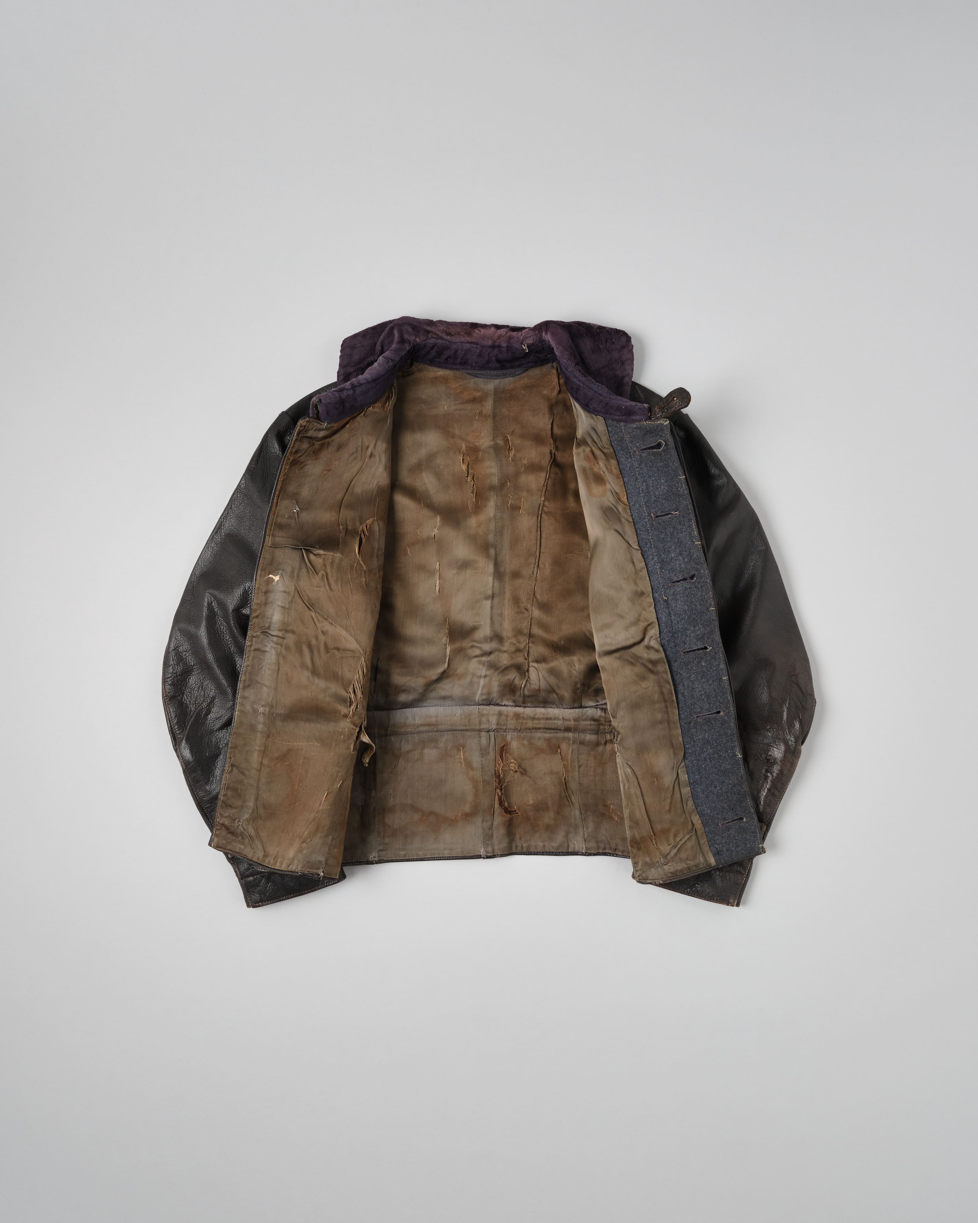 【~40’s】WWII German Air Force Elite Jet Fighter Winter Leather Flight Jacket "Luftwaffe"
