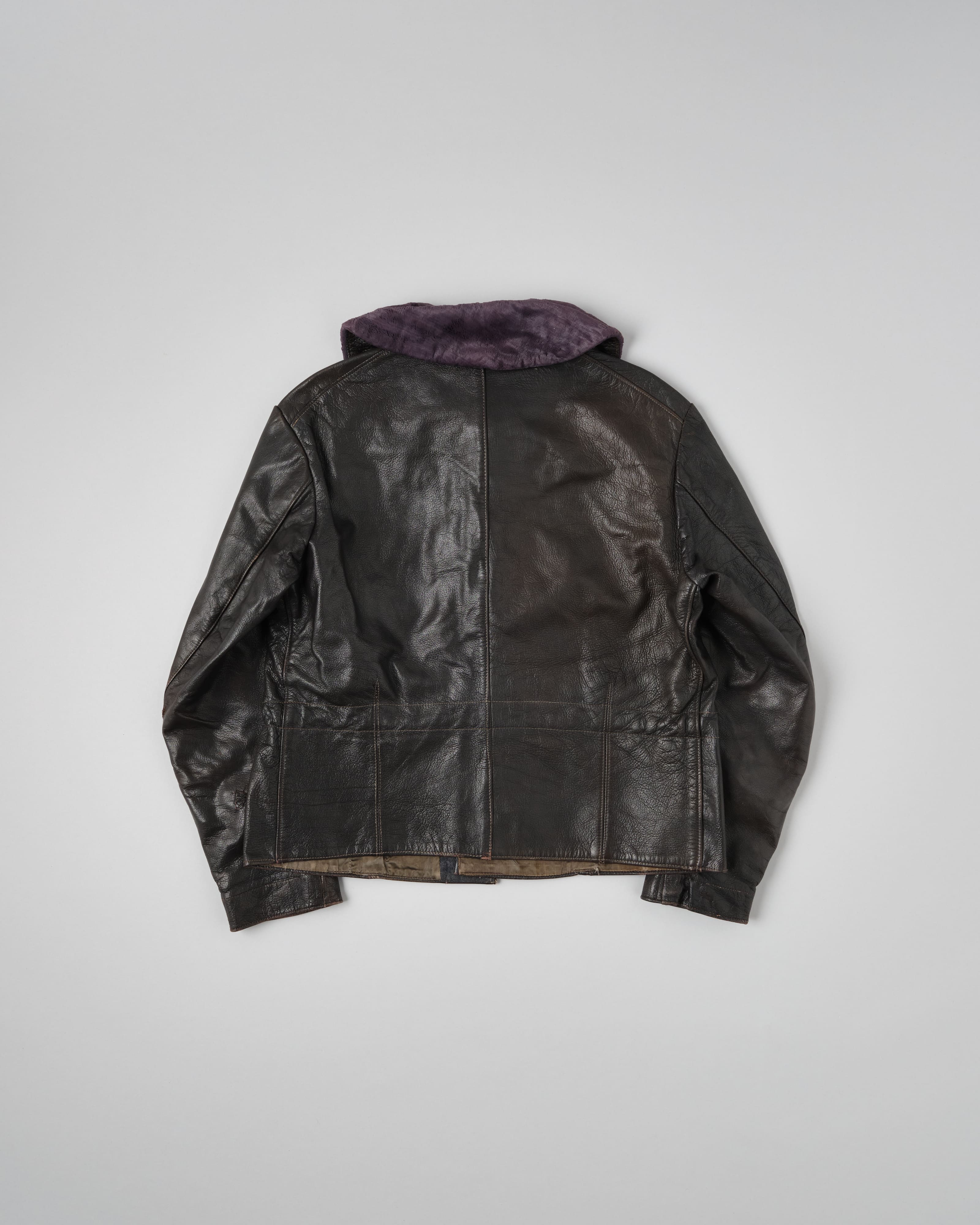 【~40’s】WWII German Air Force Elite Jet Fighter Winter Leather Flight Jacket "Luftwaffe"