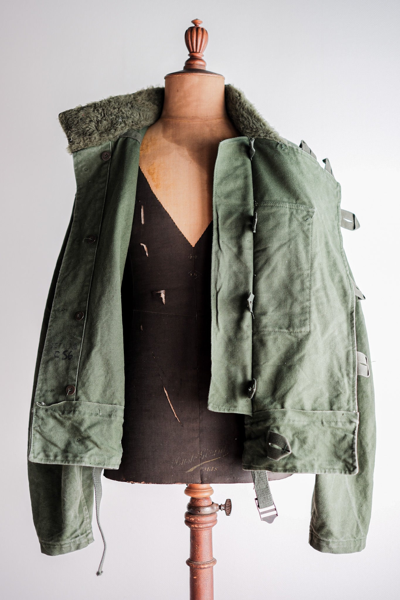 【~60's】Swedish Army Dispatch Rider Motorcycle Jacket Size.C56