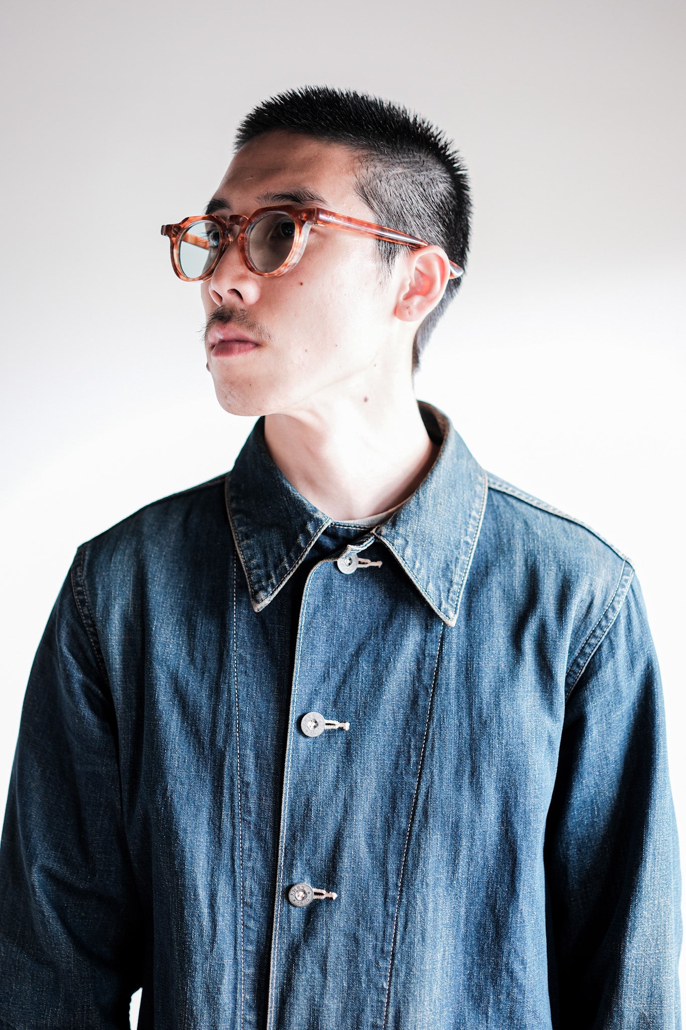 【~40’s】French Vintage Crown Panto Celluloid Frame "3 Dots"