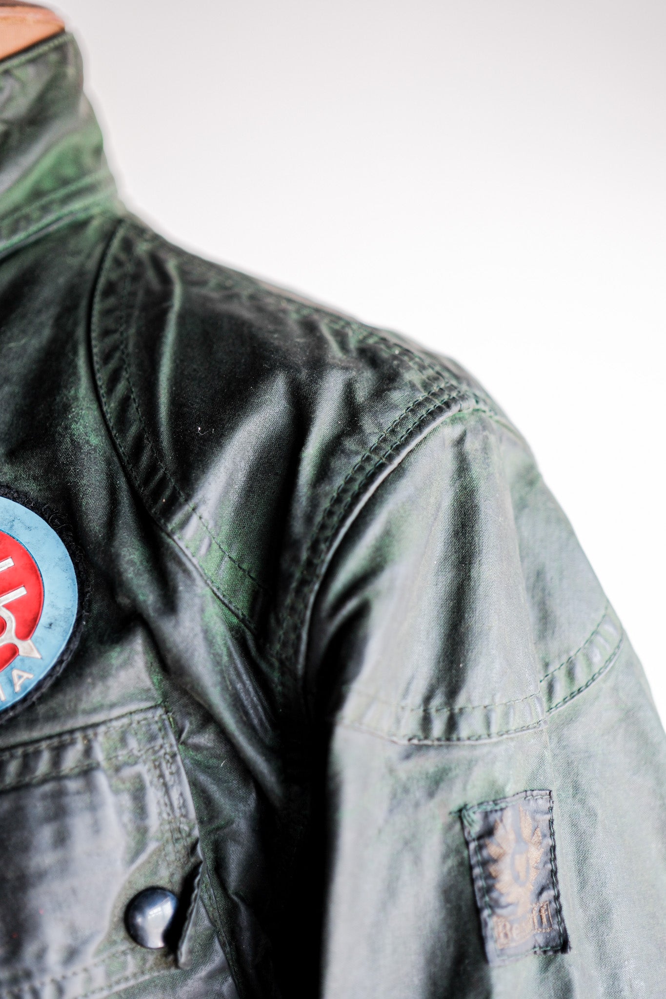 【~60's】Vintage Belstaff Green Waxed Jacket With Patches Size.36 “TRIALMASTER"