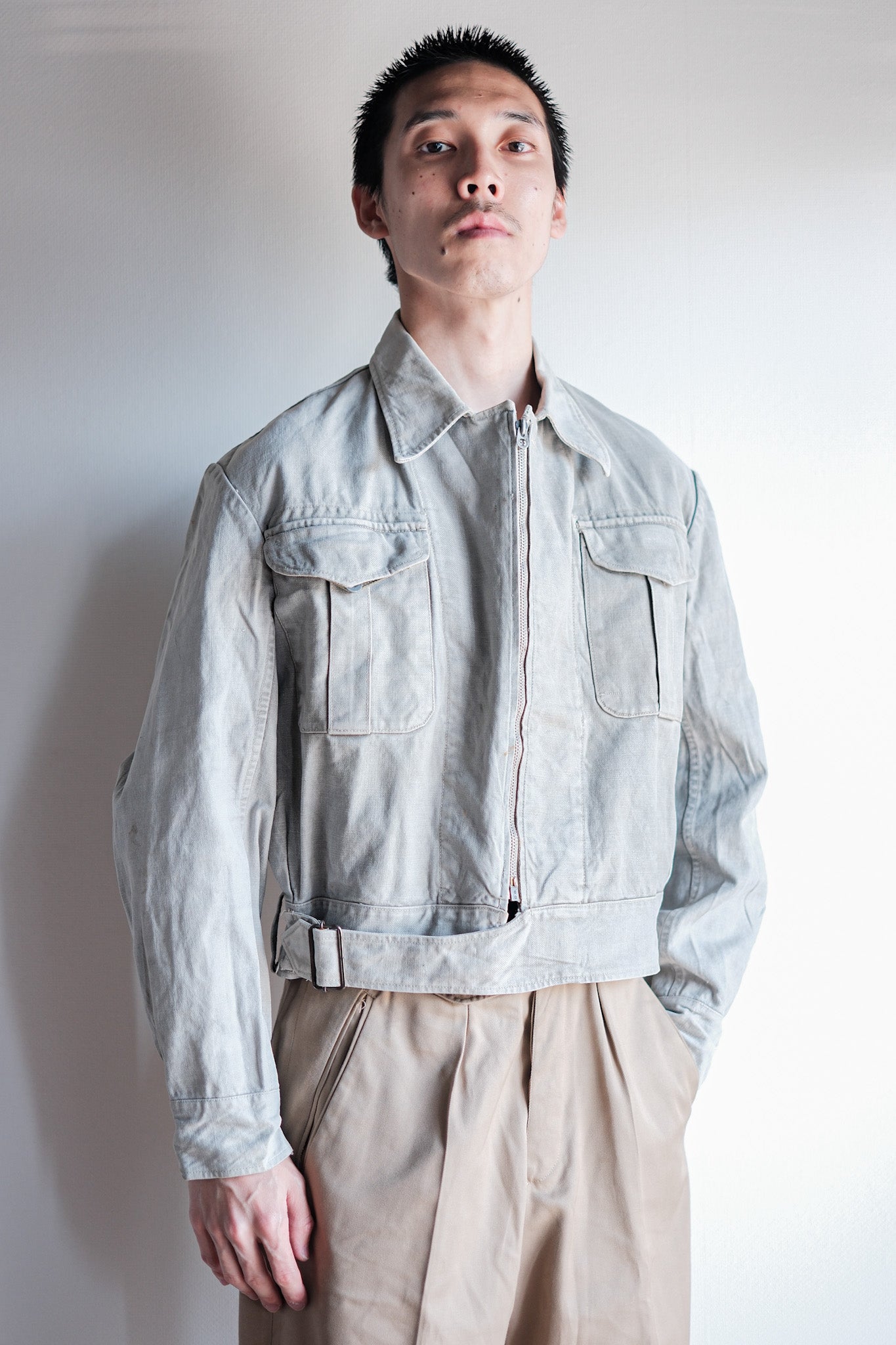 [~ 40) 프랑스 군대 M44 배틀 드레스 재킷 크기 .42 "수정"