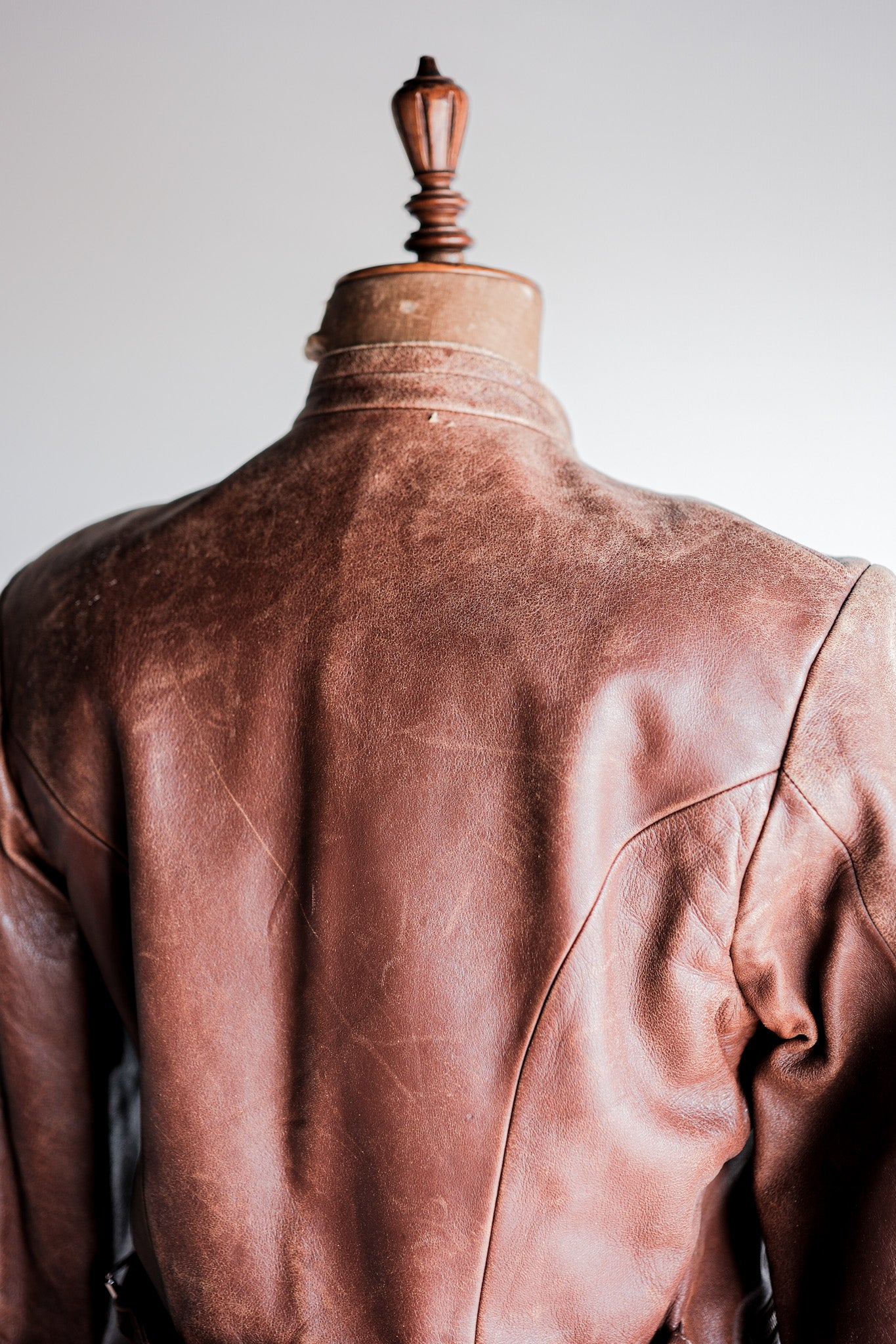 【~30's】German Vintage Double Breasted Motorcycle Leather Jacket