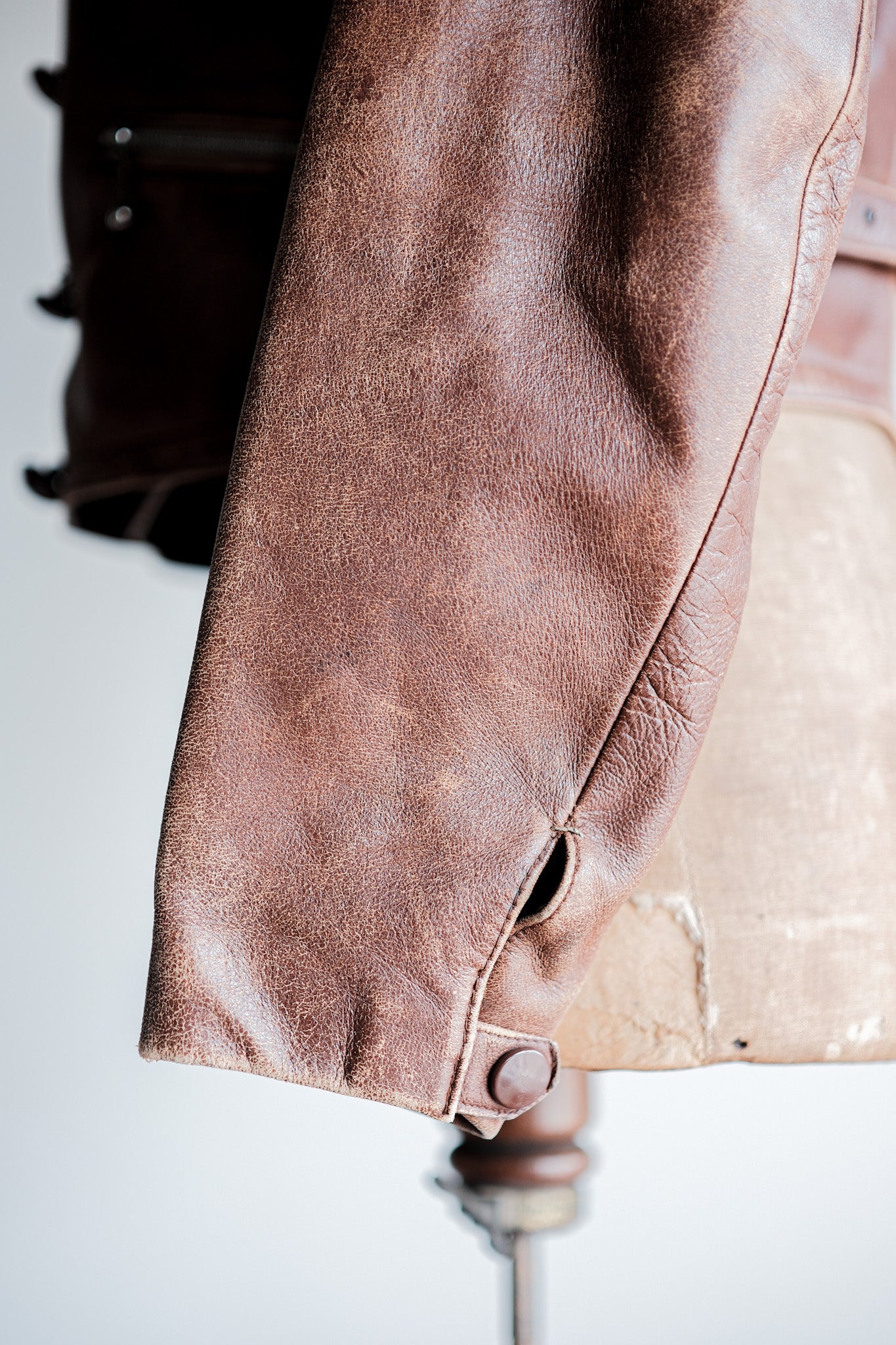 【~30's】German Vintage Double Breasted Motorcycle Leather Jacket