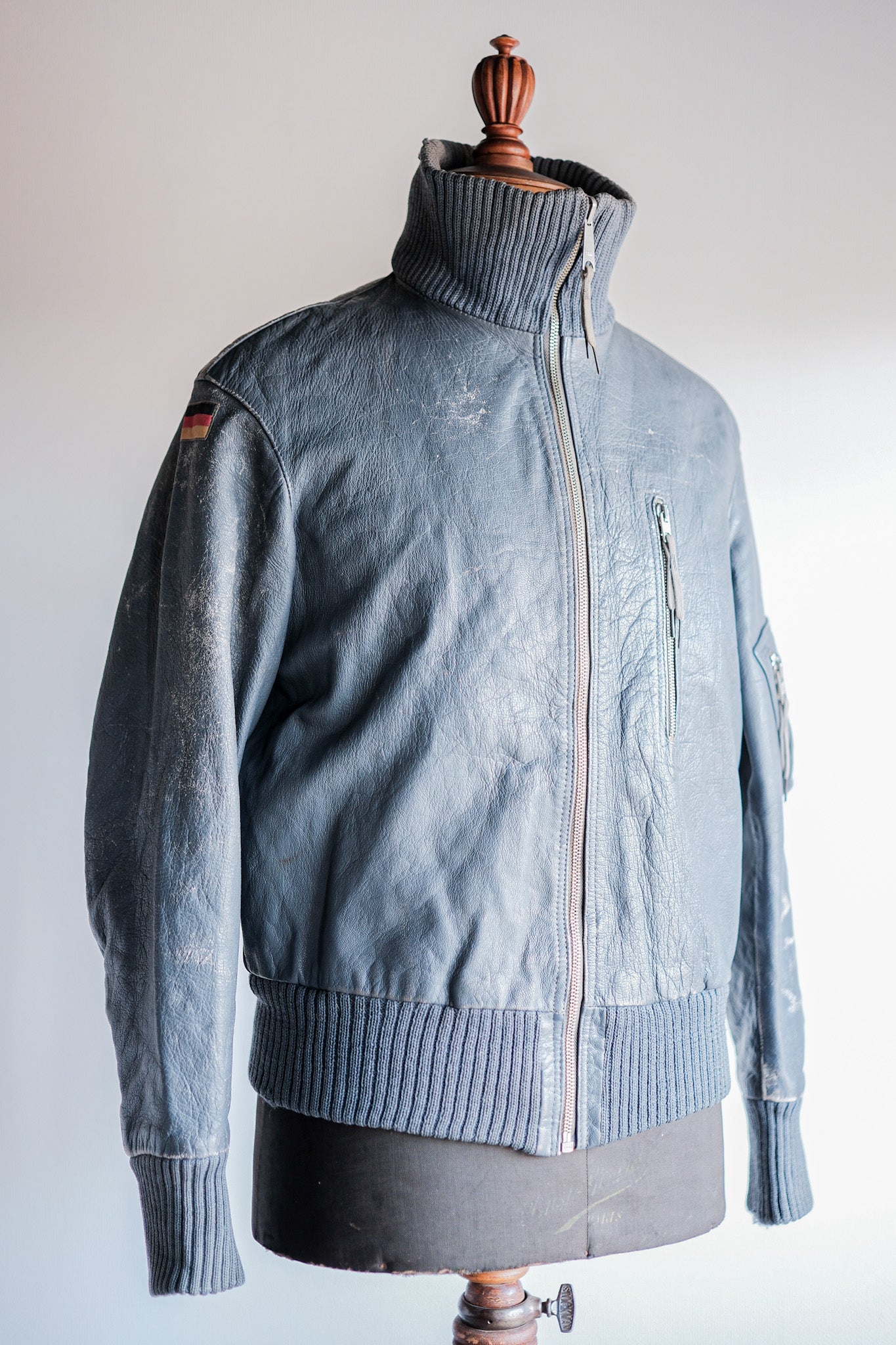 【~70’s】West German Air Force Pilot Leather Jacket Size.3
