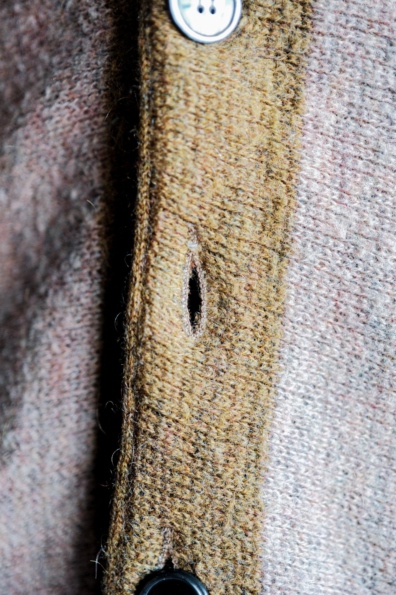 【~80's】Italian Vintage Wool Mix Multi Striped Cardigan