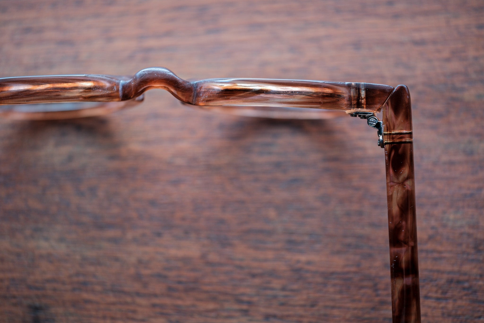 【~40’s】French Vintage Crown Panto Celluloid Frame "3 Dots"