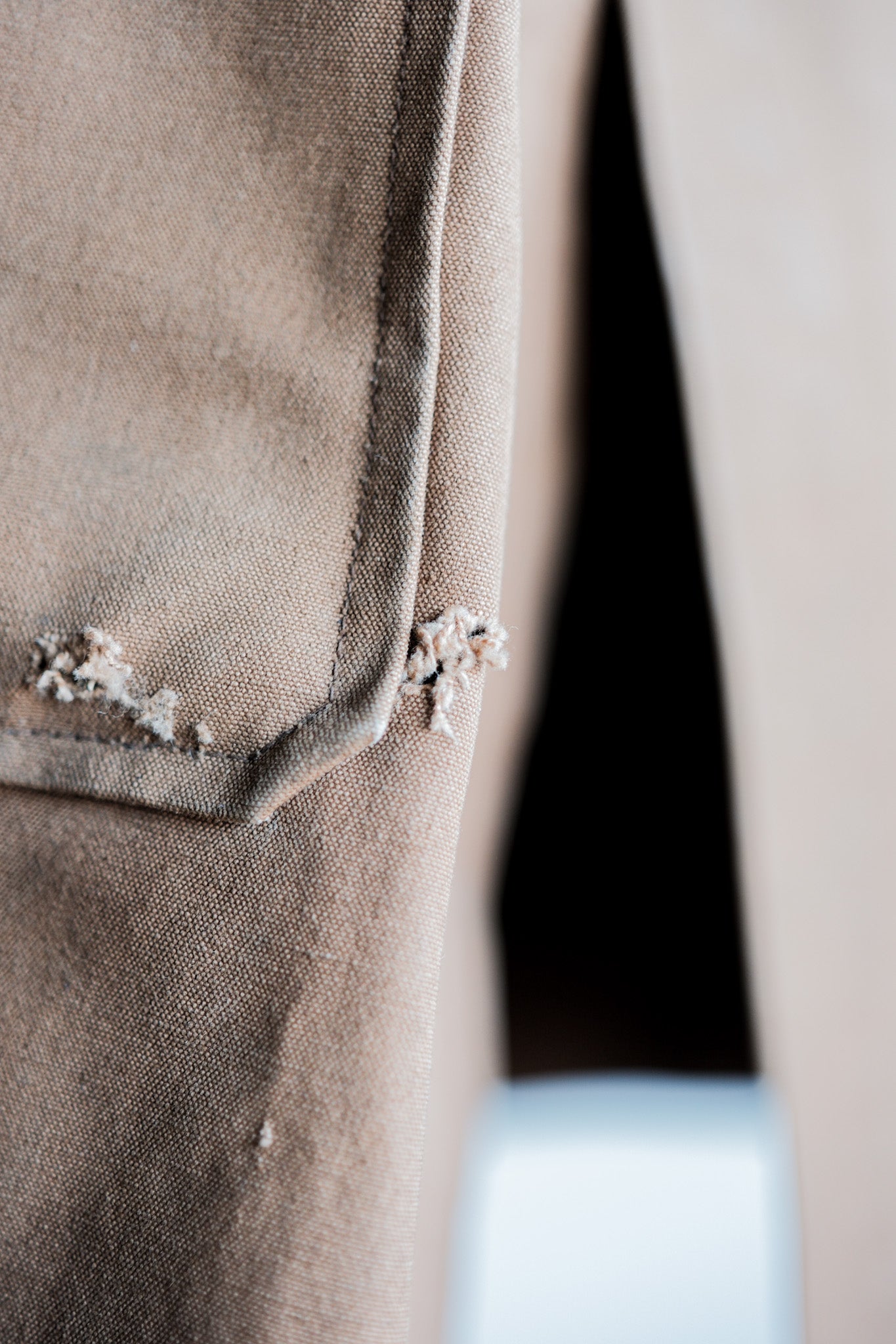 【~40's】French Vintage Cotton Linen Canvas Work Half Coat