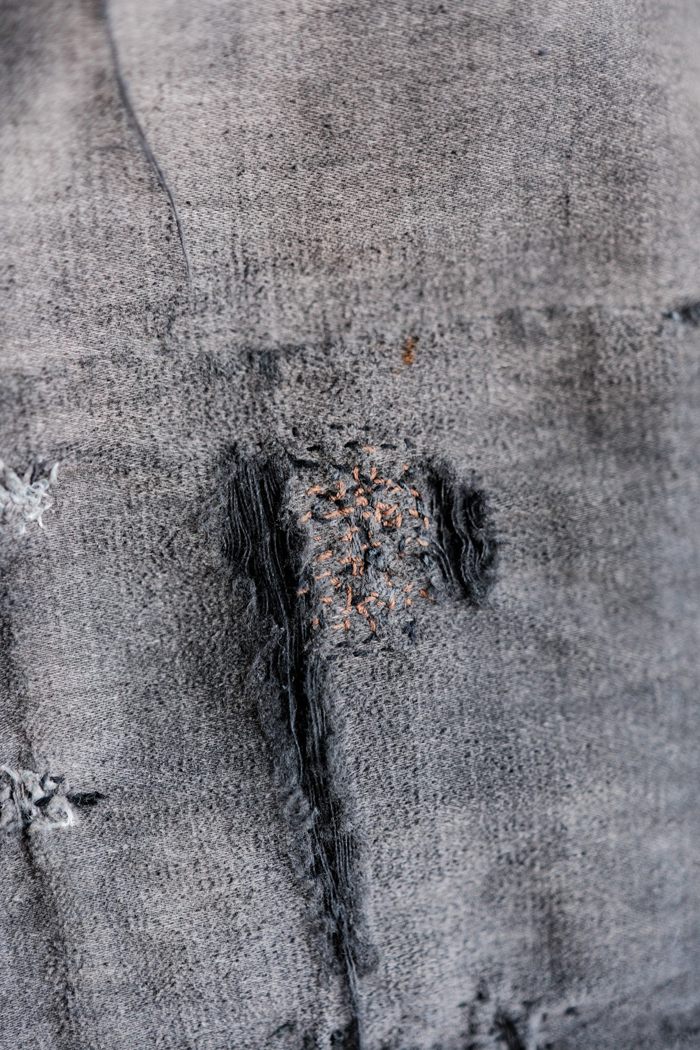 【~40's】French Vintage Black Moleskin Work Jacket "Boro" "Le Mont St. Michel"