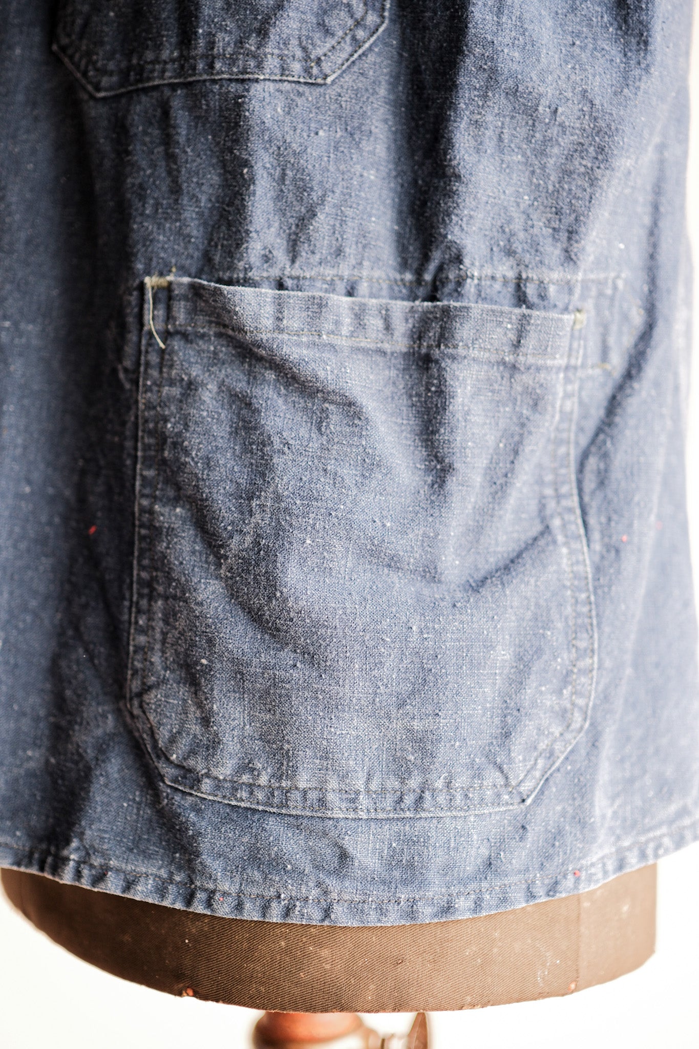 【~40's】German Vintage Indigo Linen Firefighter Jacket