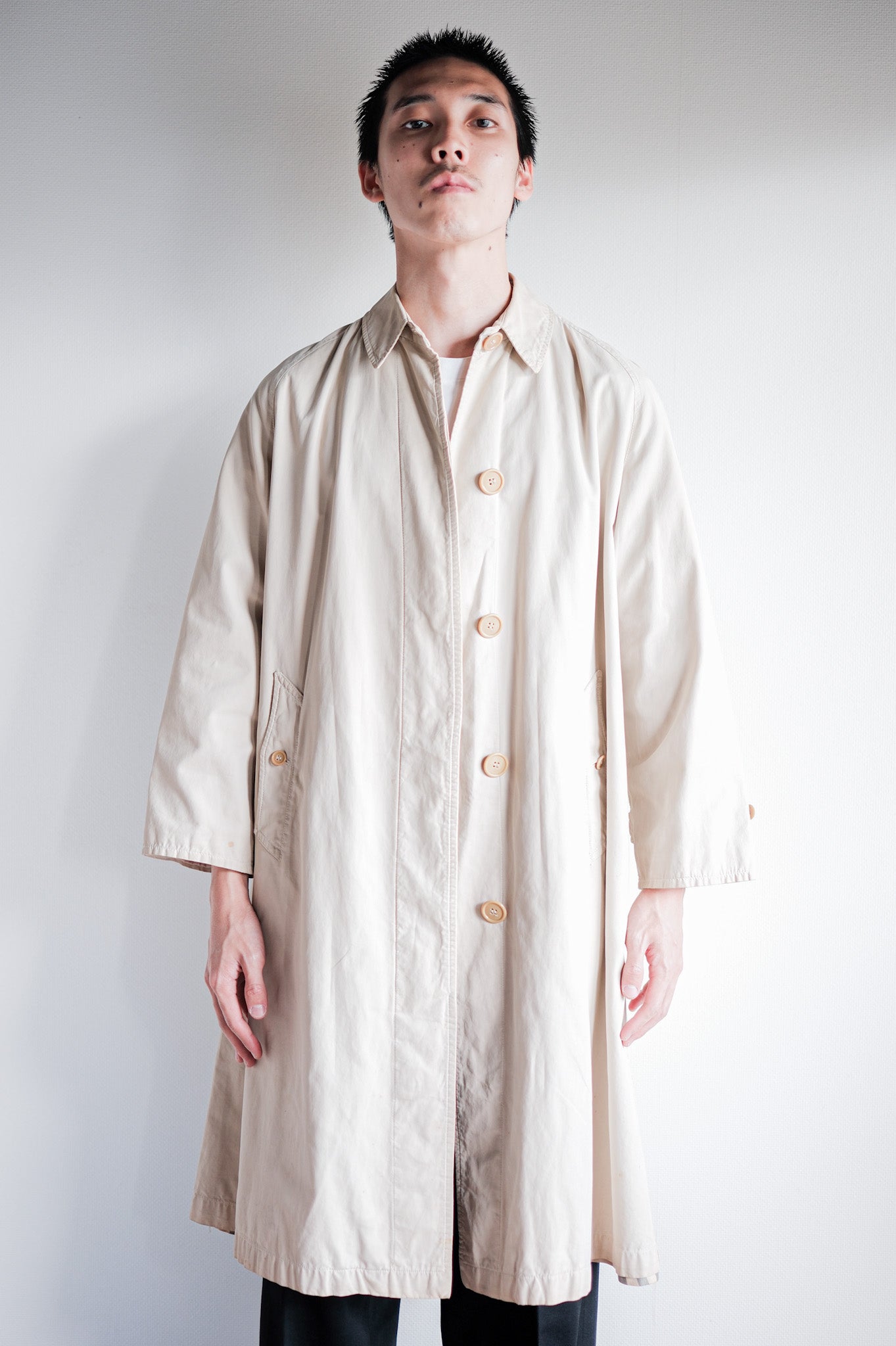 【~50's】Vintage Burberrys Single Raglan Balmacaan Coat C100 for Ladies "Made in France"