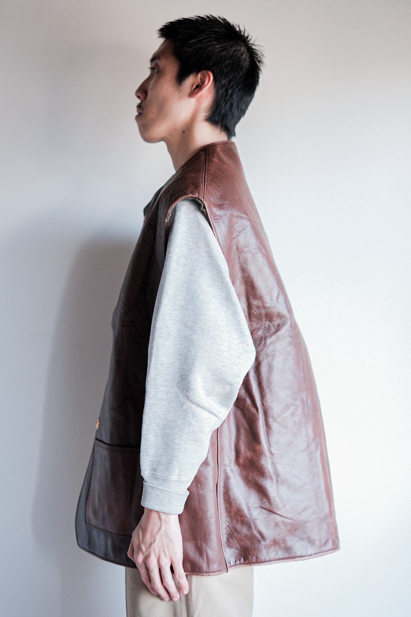 【~50's】Belgium Army Jerkin Leather Vest