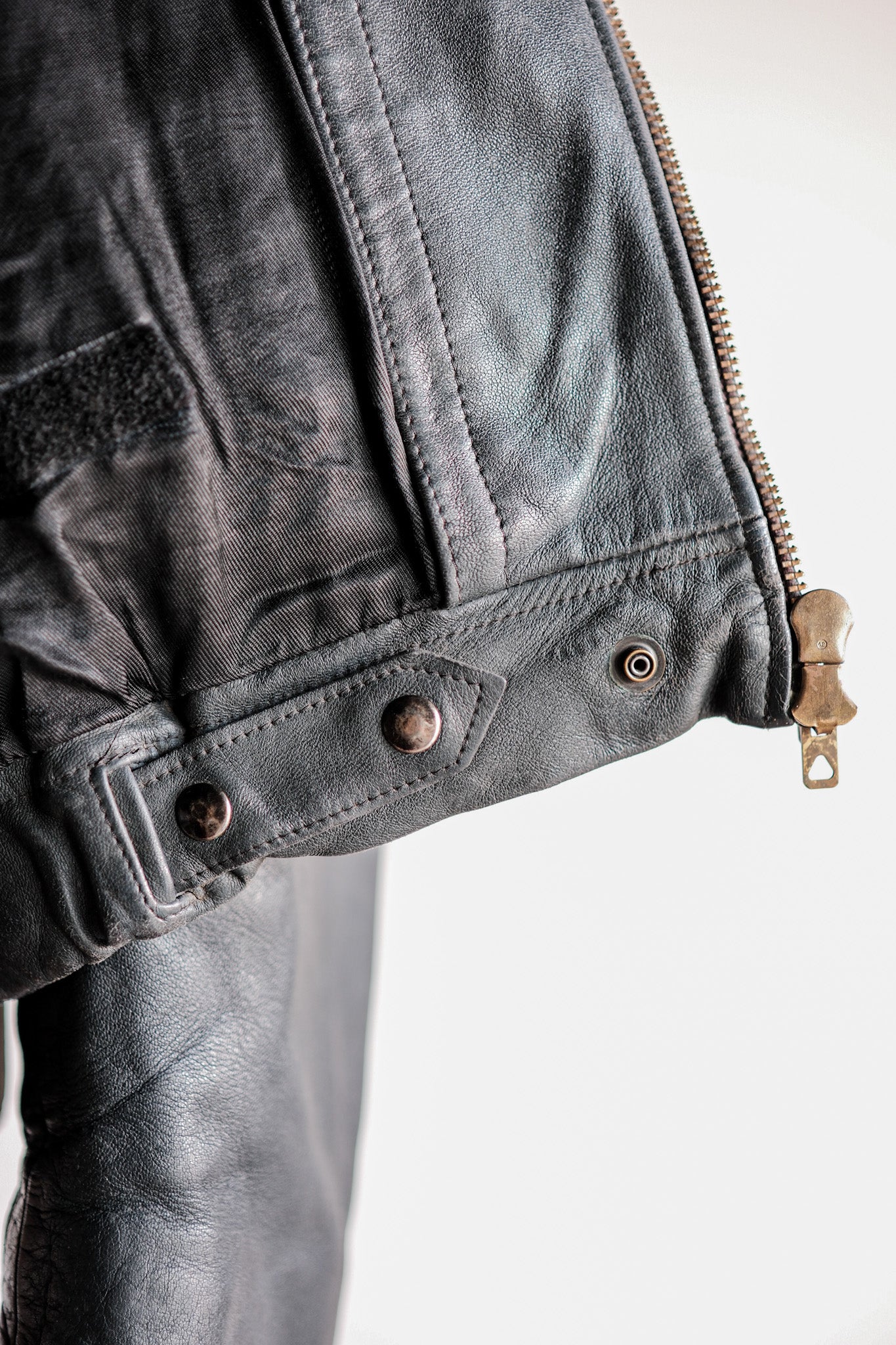 【~70's】French Air Force Pilot Leather Jacket Size.104L