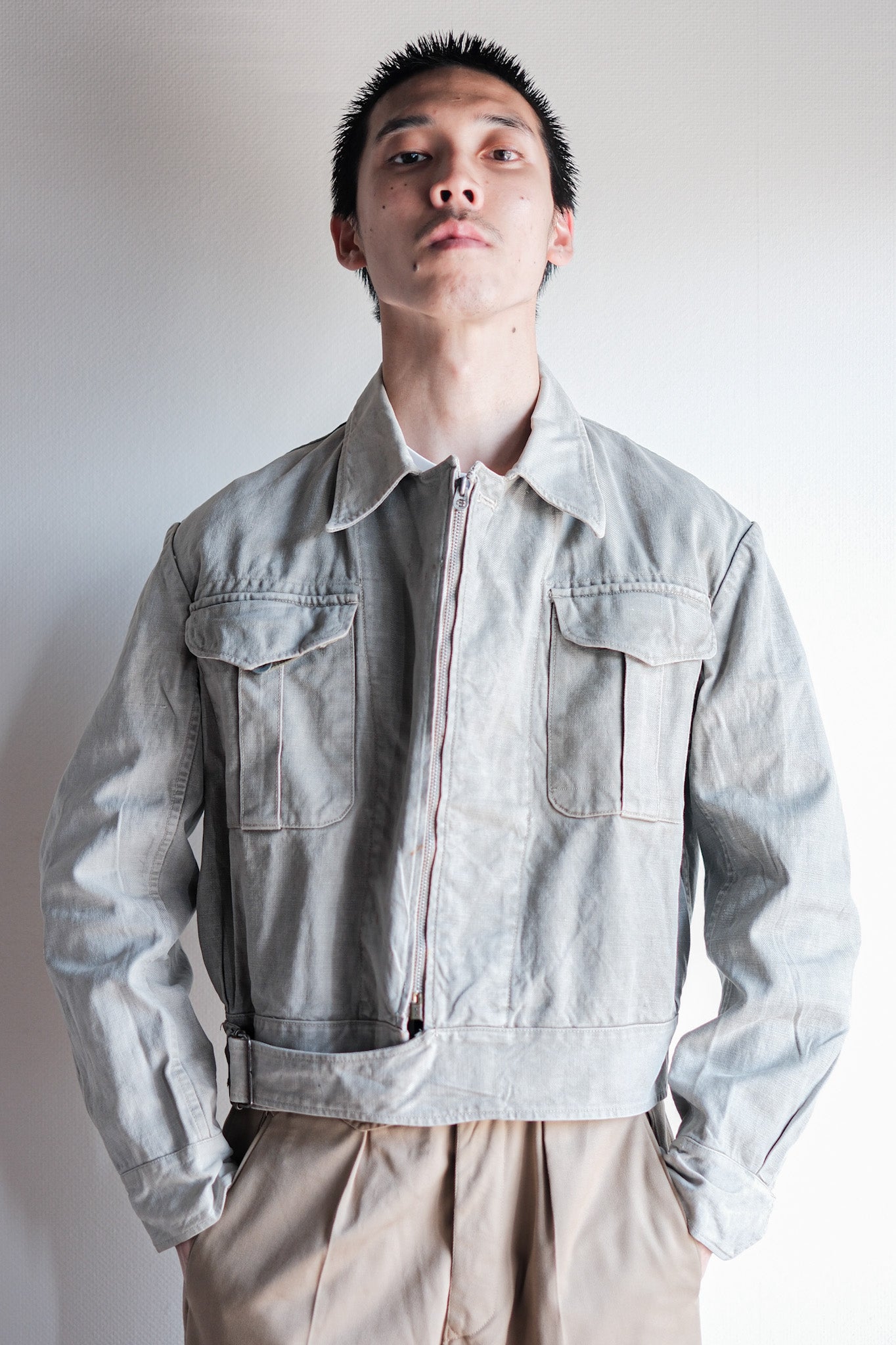 [~ 40) 프랑스 군대 M44 배틀 드레스 재킷 크기 .42 "수정"