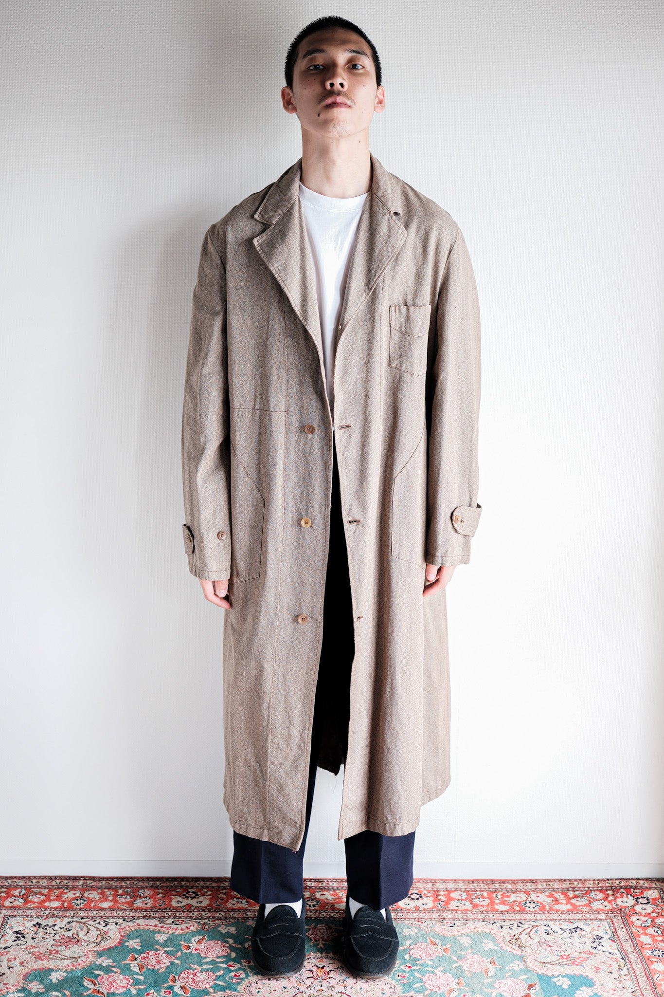 【~40's】French Vintage Brown Chambray Atelier Coat “Dead Stock”