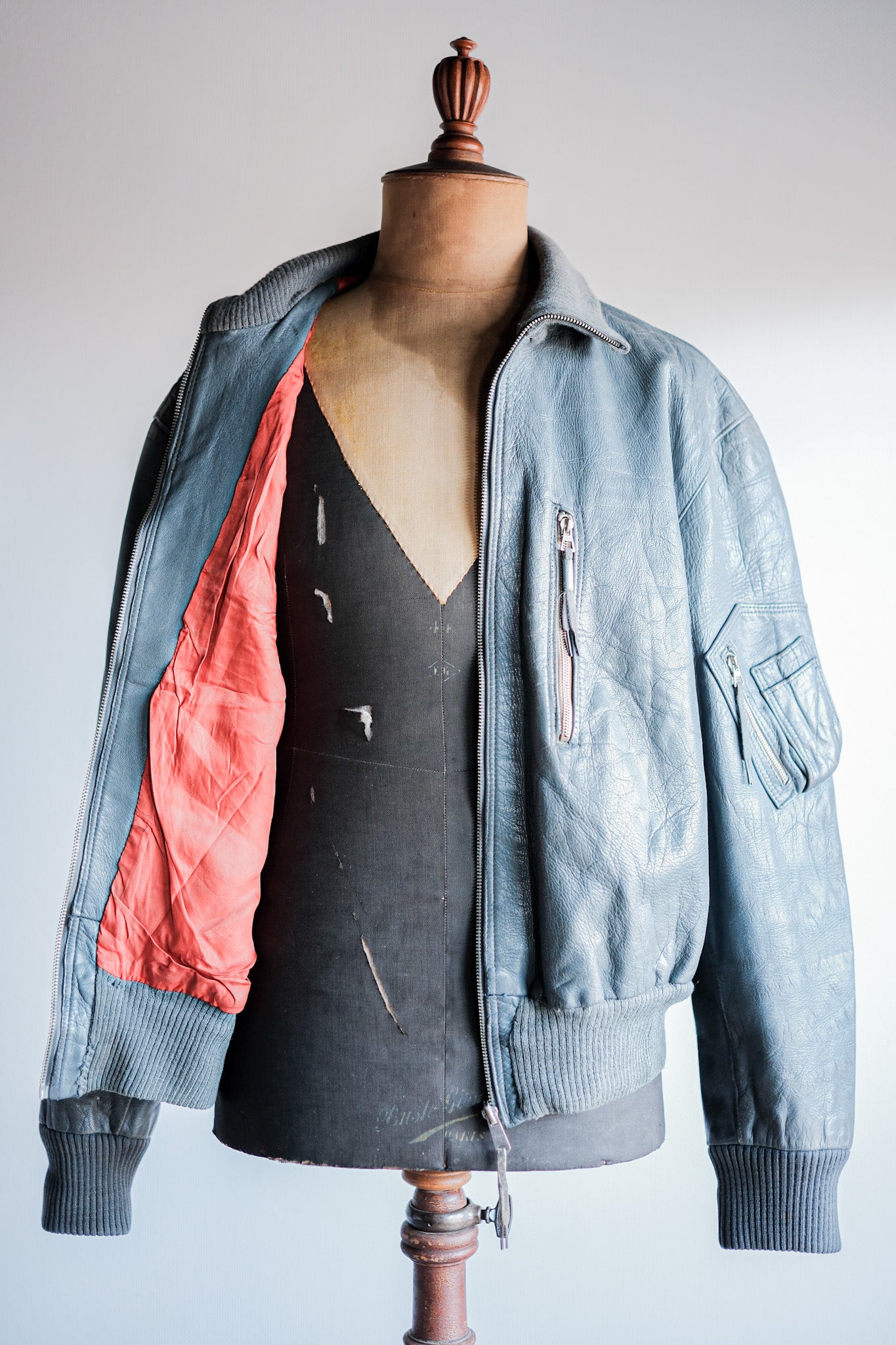 【~70’s】West German Air Force Pilot Leather Jacket Size.13