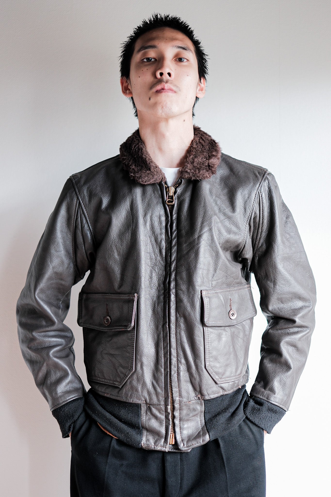 【~60's】U.S.NAVY G-1 Leather Flight Jacket Size.36