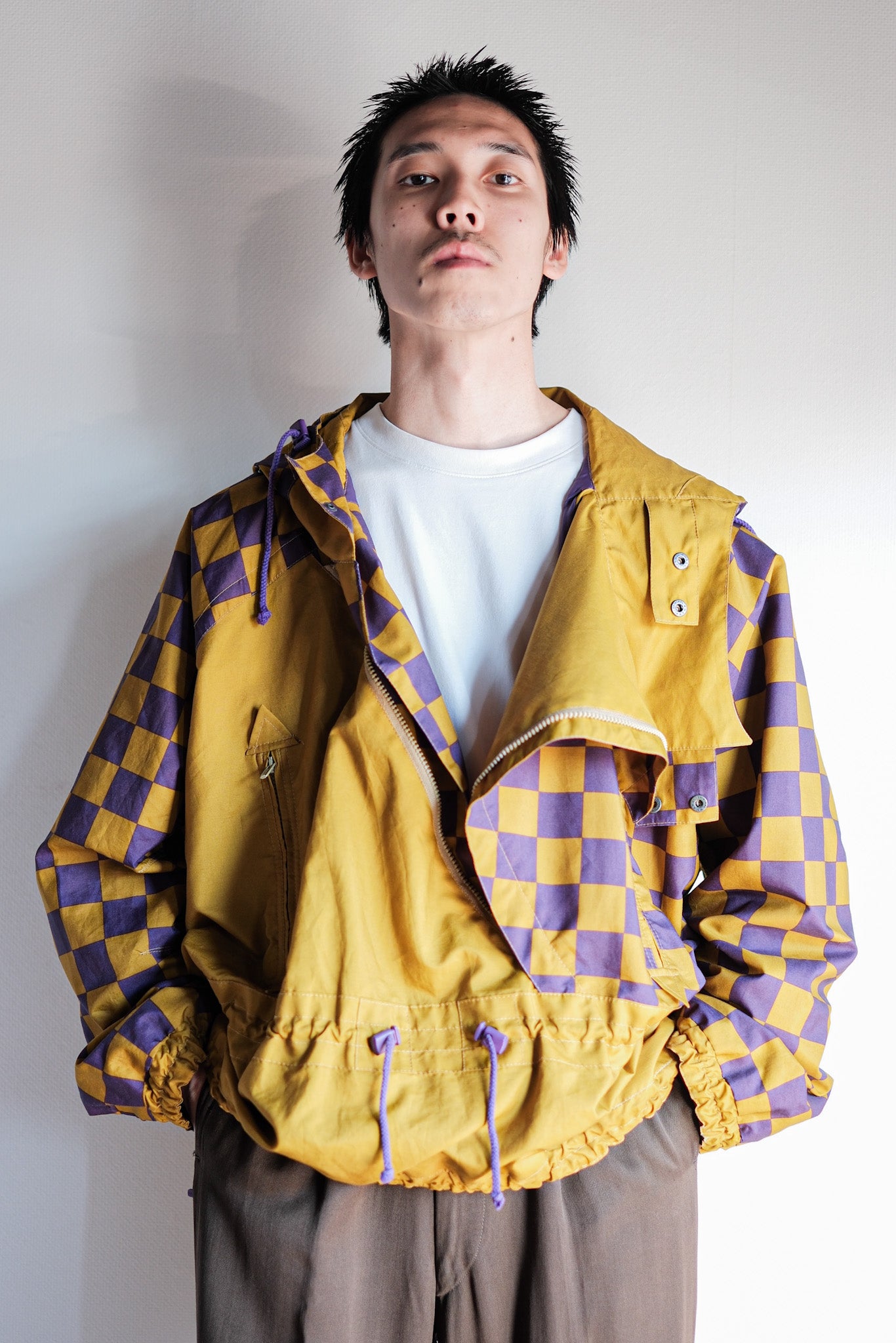 【~80's】German Vintage Checkerboard Anorak Parka