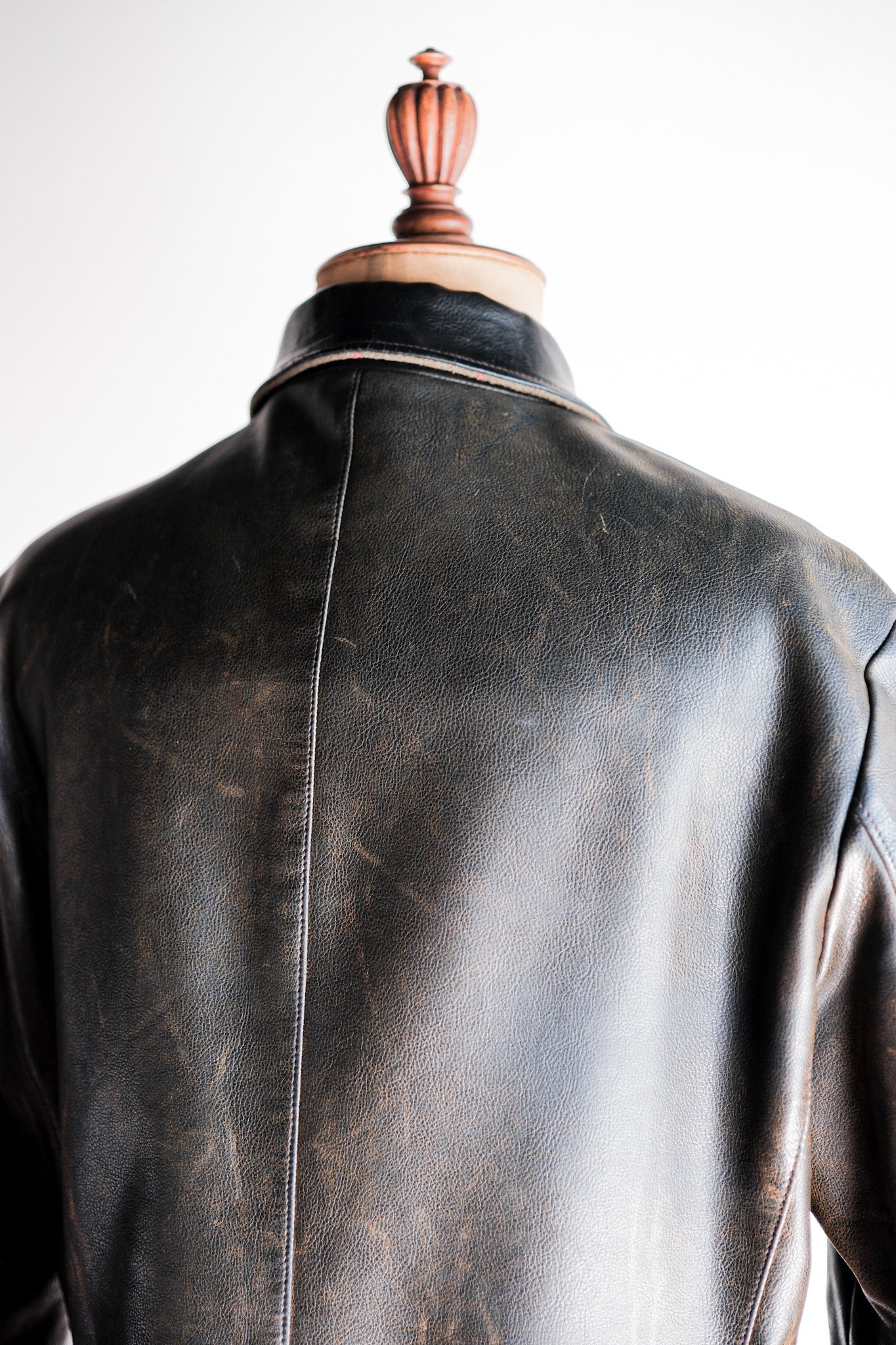 【~90’s】Old ARMANI JEANS M-59 Type PVC Leather Jacket