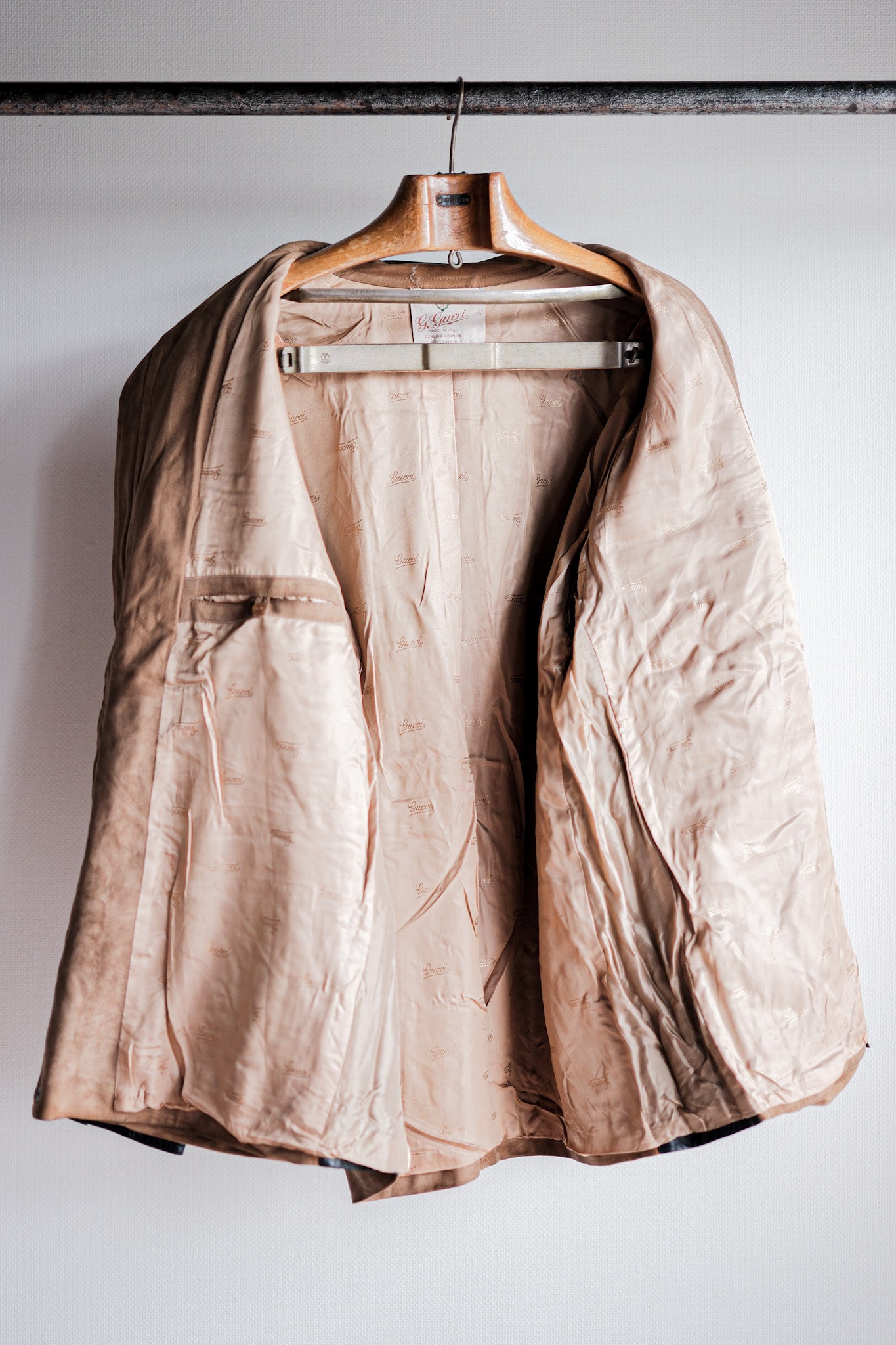 【~70’s】Old GUCCI 2 Tone Leather Jacket Size.50