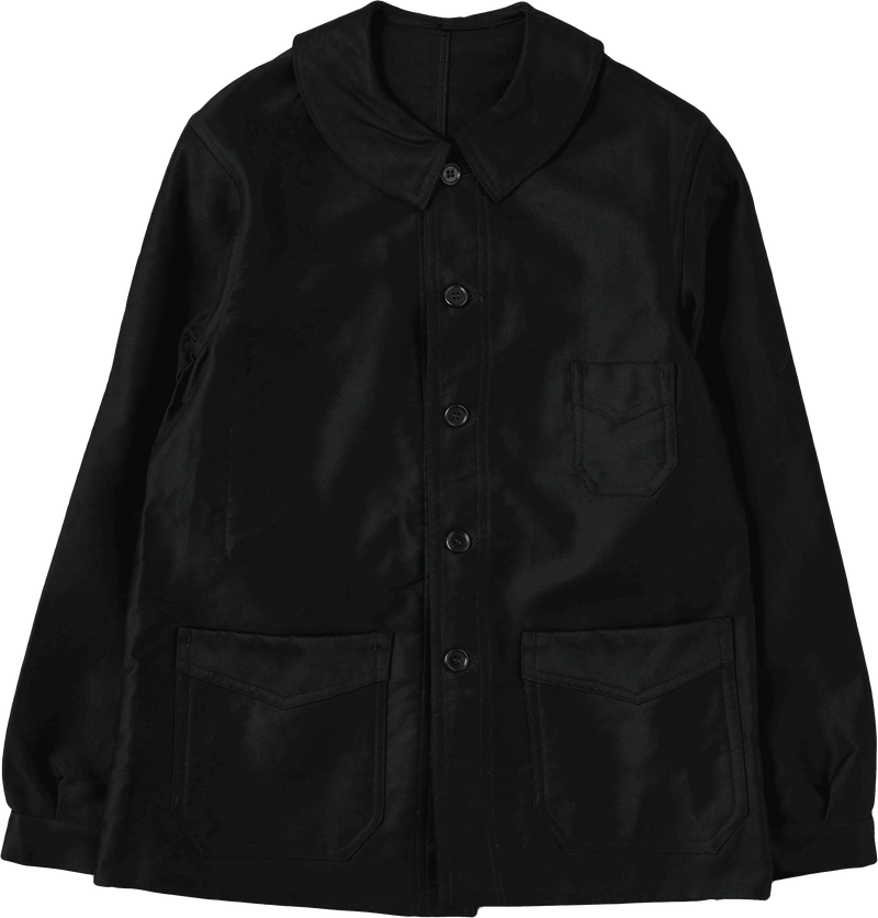 【~30’s】French Vintage Black Moleskin Work Jacket