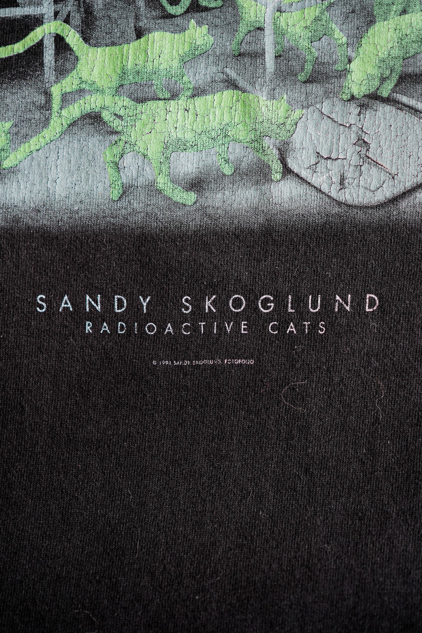 【~90's】Vintage Art Print T-shirt Size.M "Sandy Skoglund" "Radioactive Cats" "Made in U.S.A."
