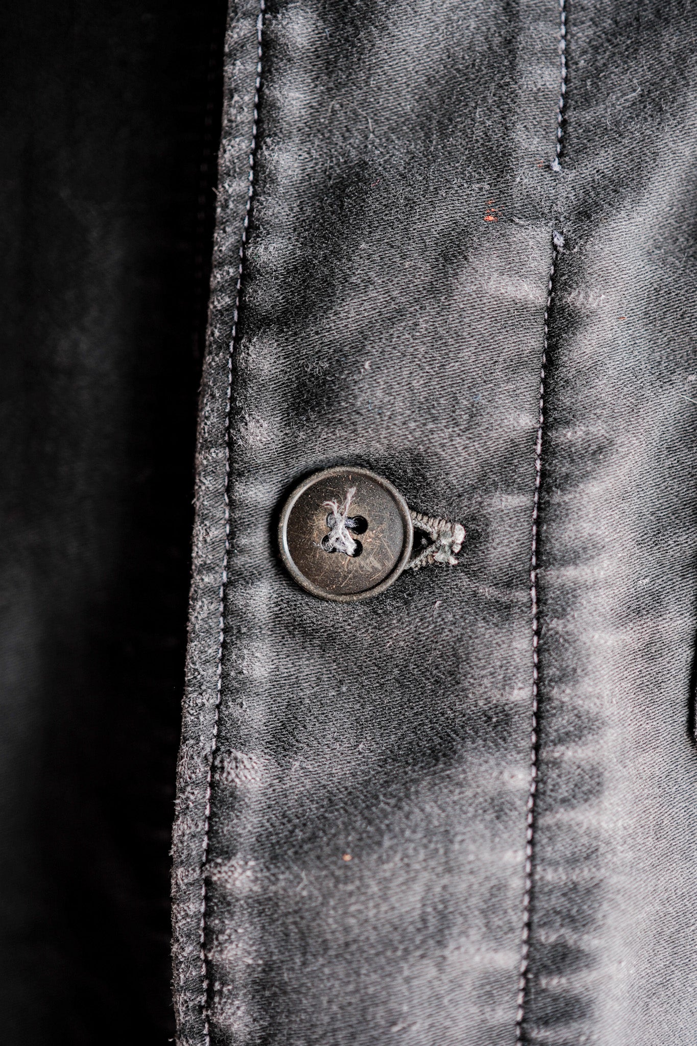 【~40's】French Vintage Black Moleskin Work Jacket "Adolphe Lafont"