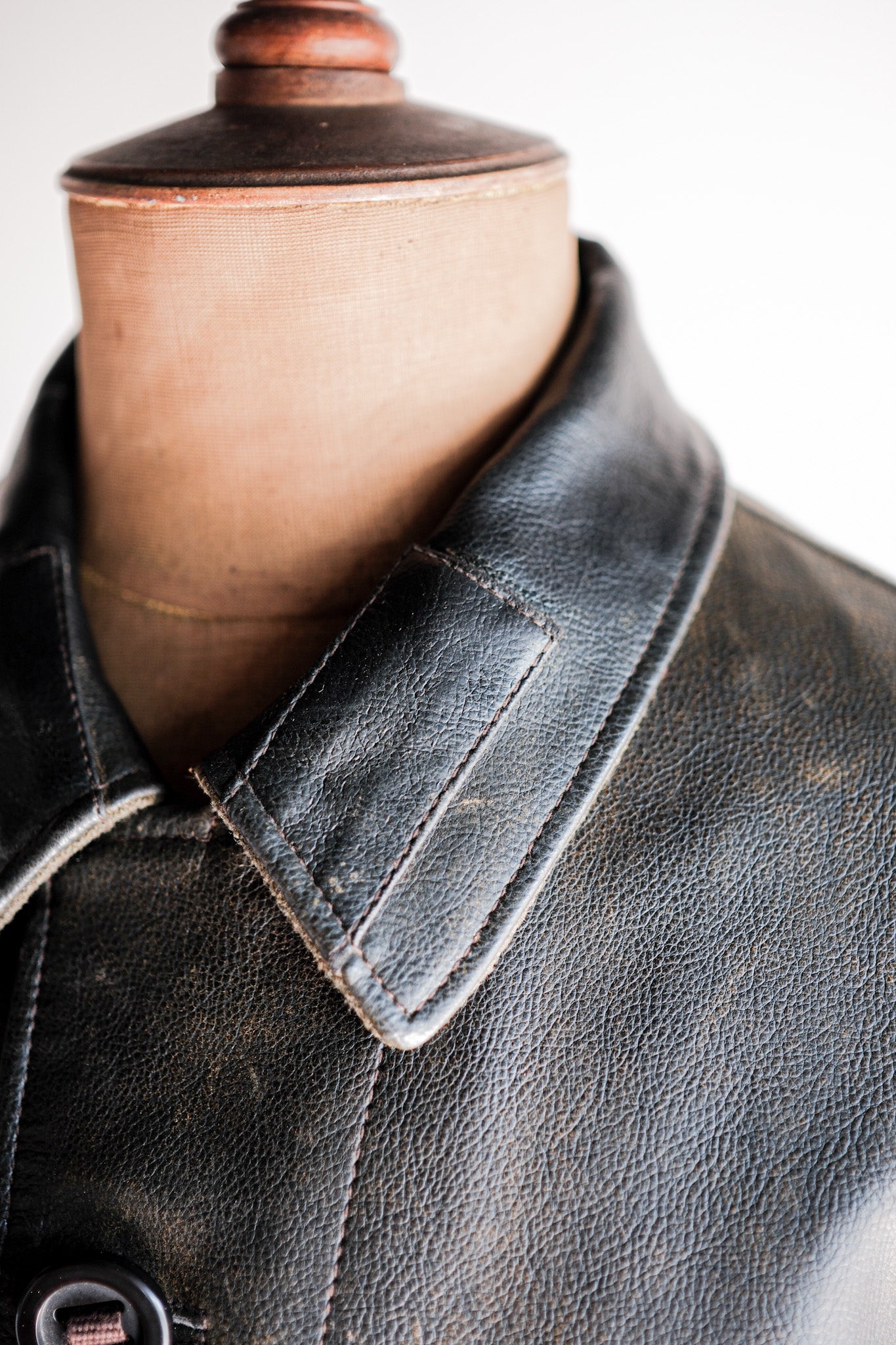【~90’s】Old ARMANI JEANS M-59 Type PVC Leather Jacket