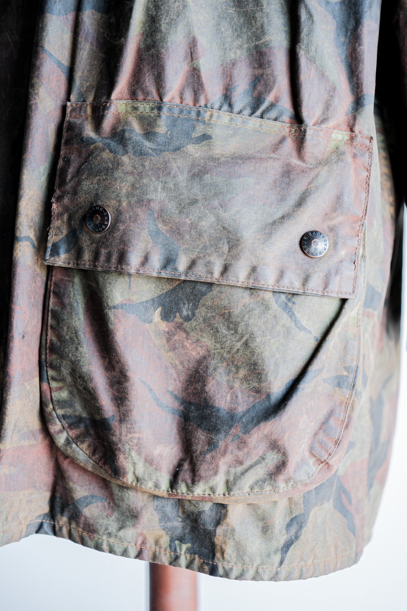 【~80's】Vintage Barbour DPM Camouflage Waxed Jacket “THE MILITARY" “2nd Model” 2 Crest Size.42