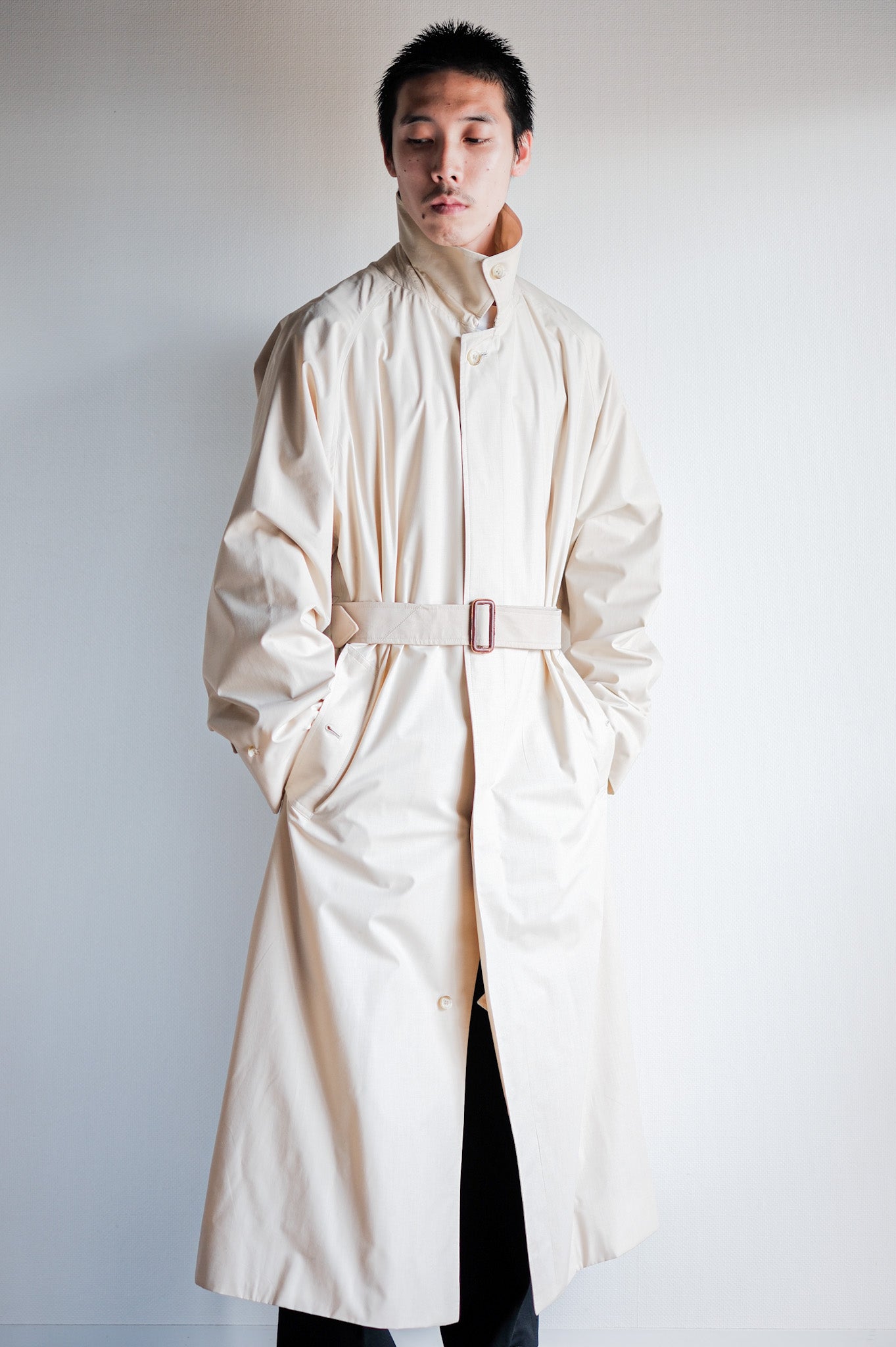 【~80's】Vintage Burberrys Single Raglan Balmacaan Belted Coat Size.50RL "MUSOU"
