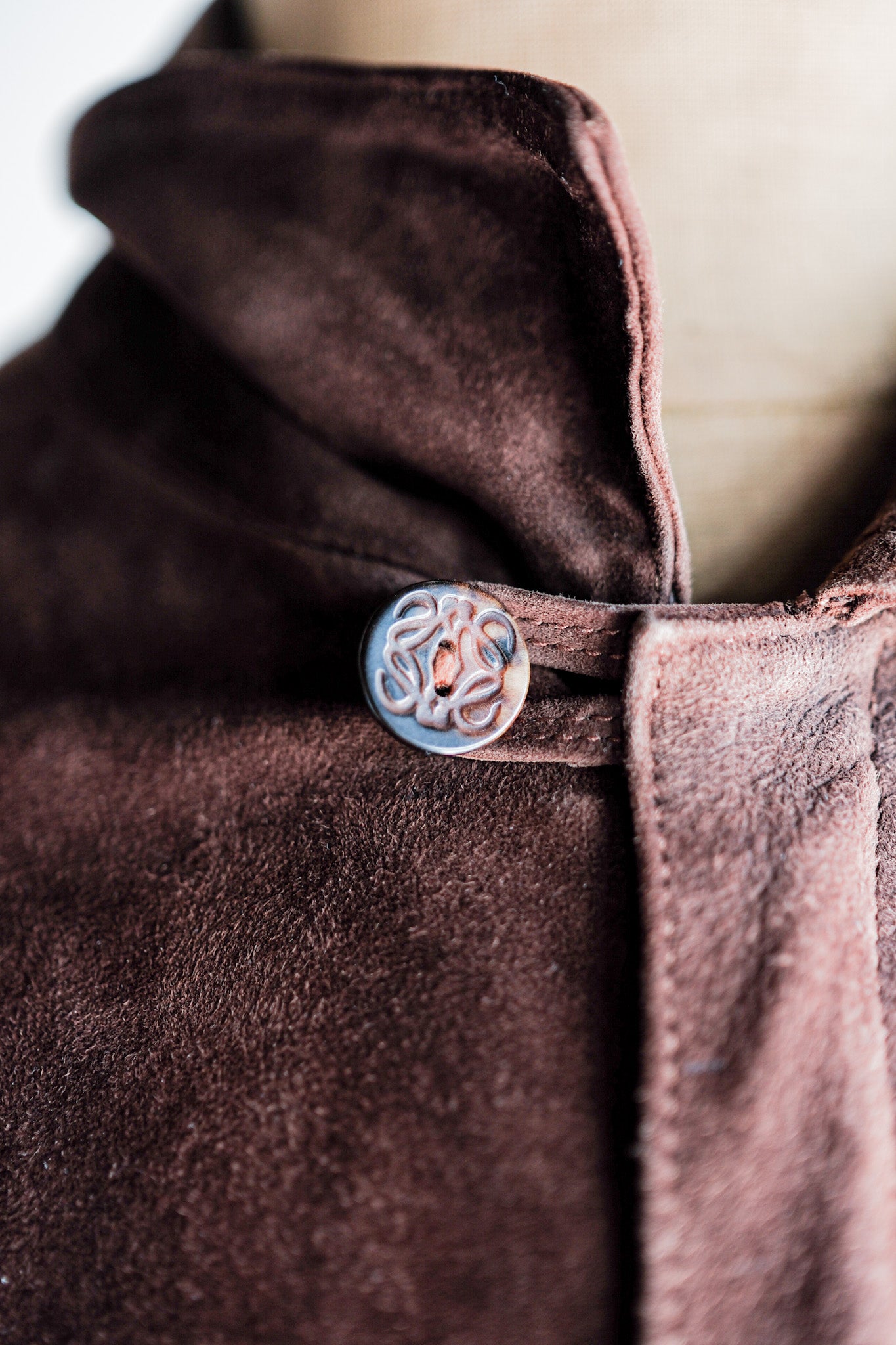 【~80’s】Old LOEWE Brown Suede Leather Jacket