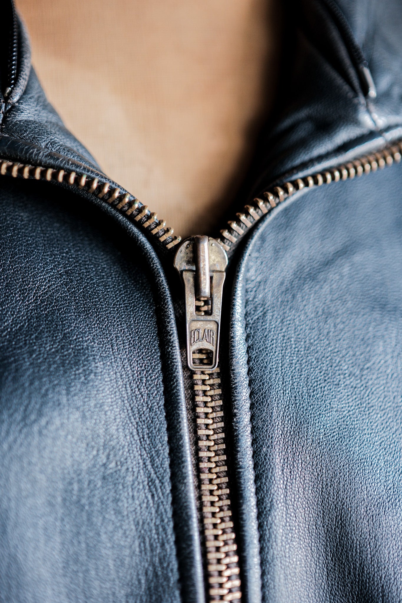 【~70's】French Air Force Pilot Leather Jacket Size.104L