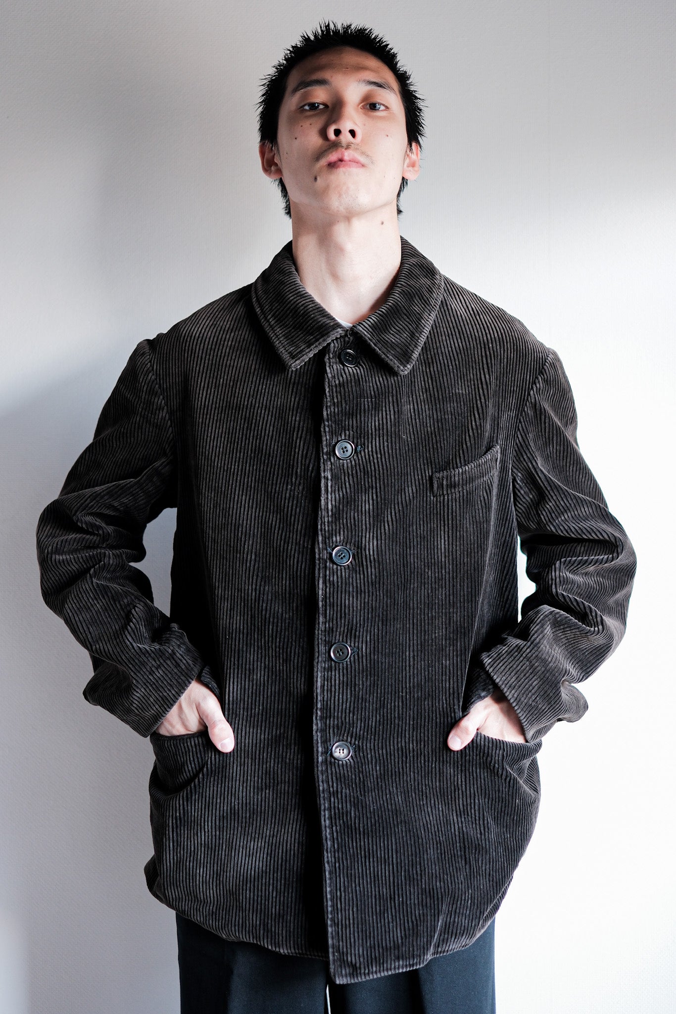 【~50's】French Vintage Dark Brown Corduroy Work Jacket
