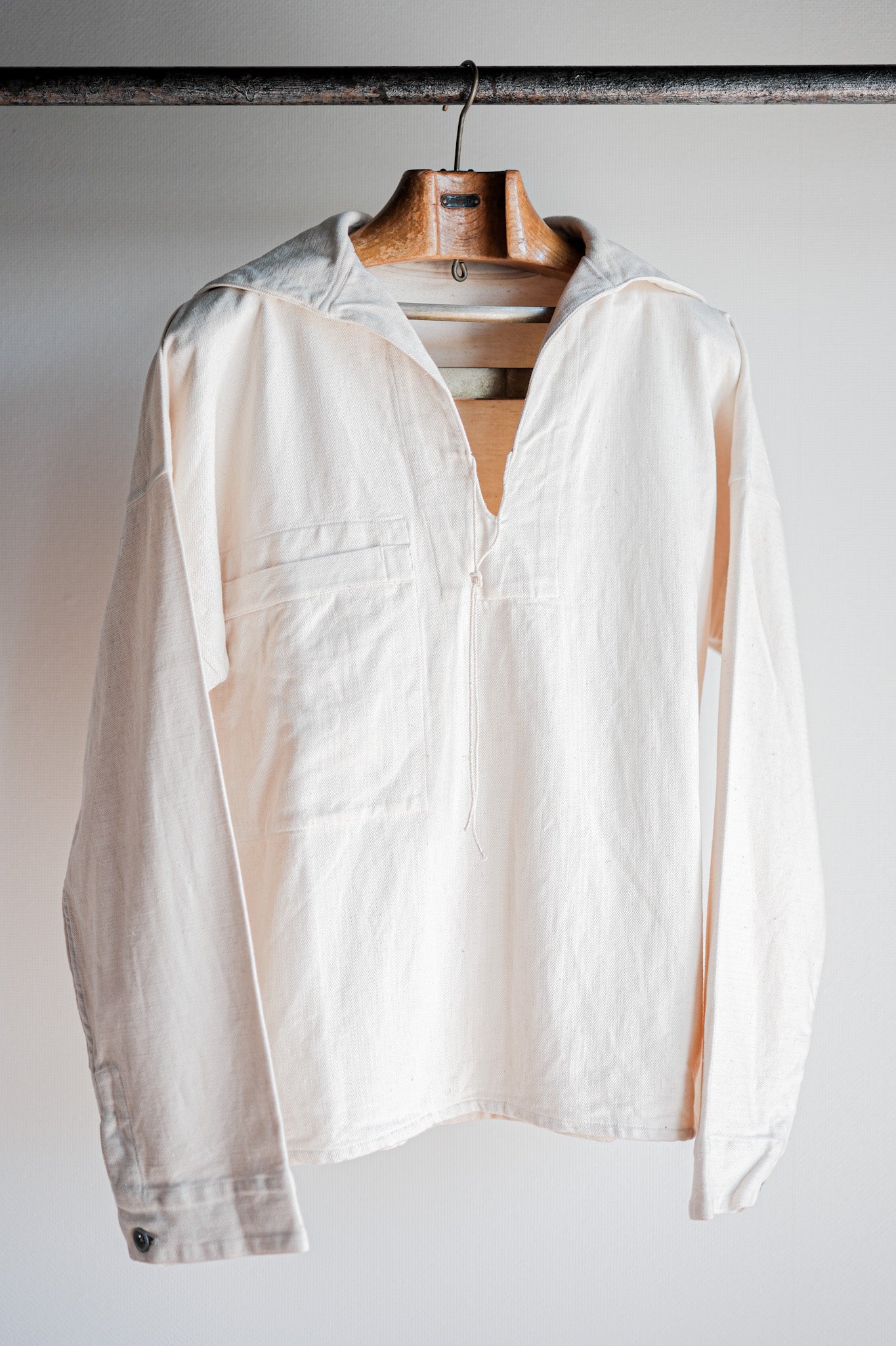 【~40's】German Navy Drillich HBT Linen Sailor Smock "KM"