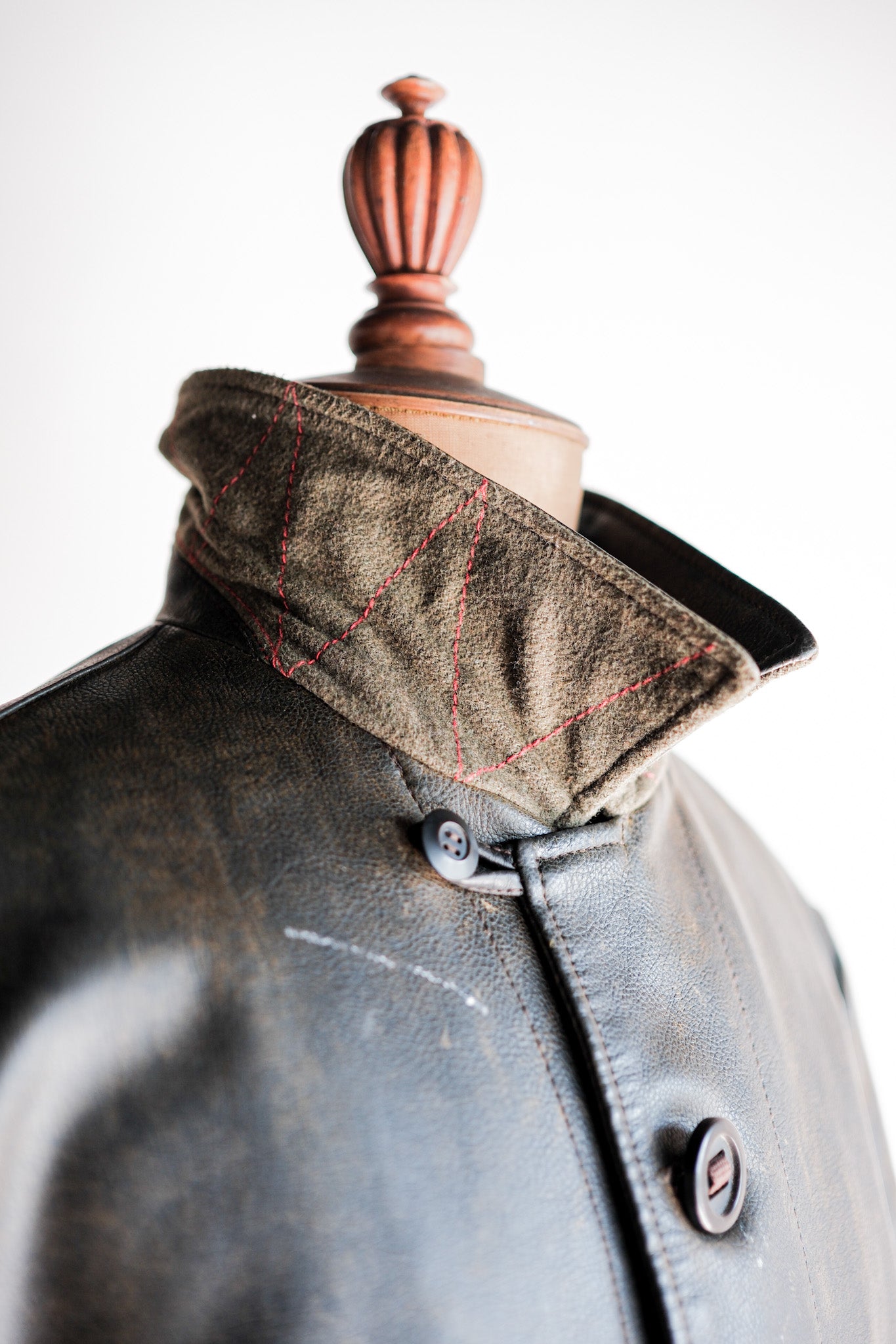 【~90’s】Old ARMANI JEANS M-59 Type PVC Leather Jacket