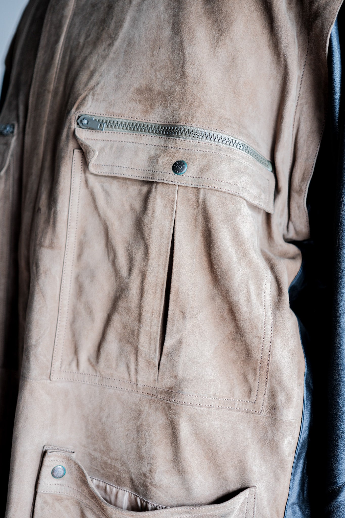 【~70’s】Old GUCCI 2 Tone Leather Jacket Size.50