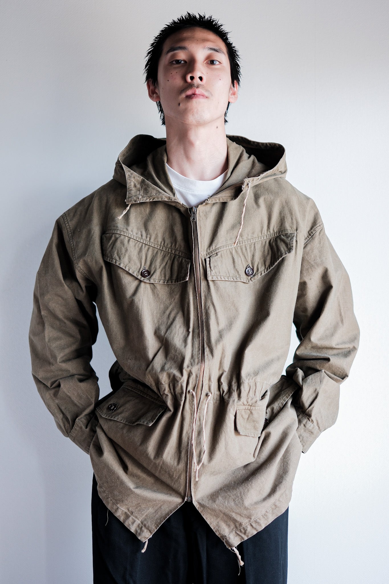 【~60's】French Army Alpine Mountain Smock Parka Size.22 "Modified"