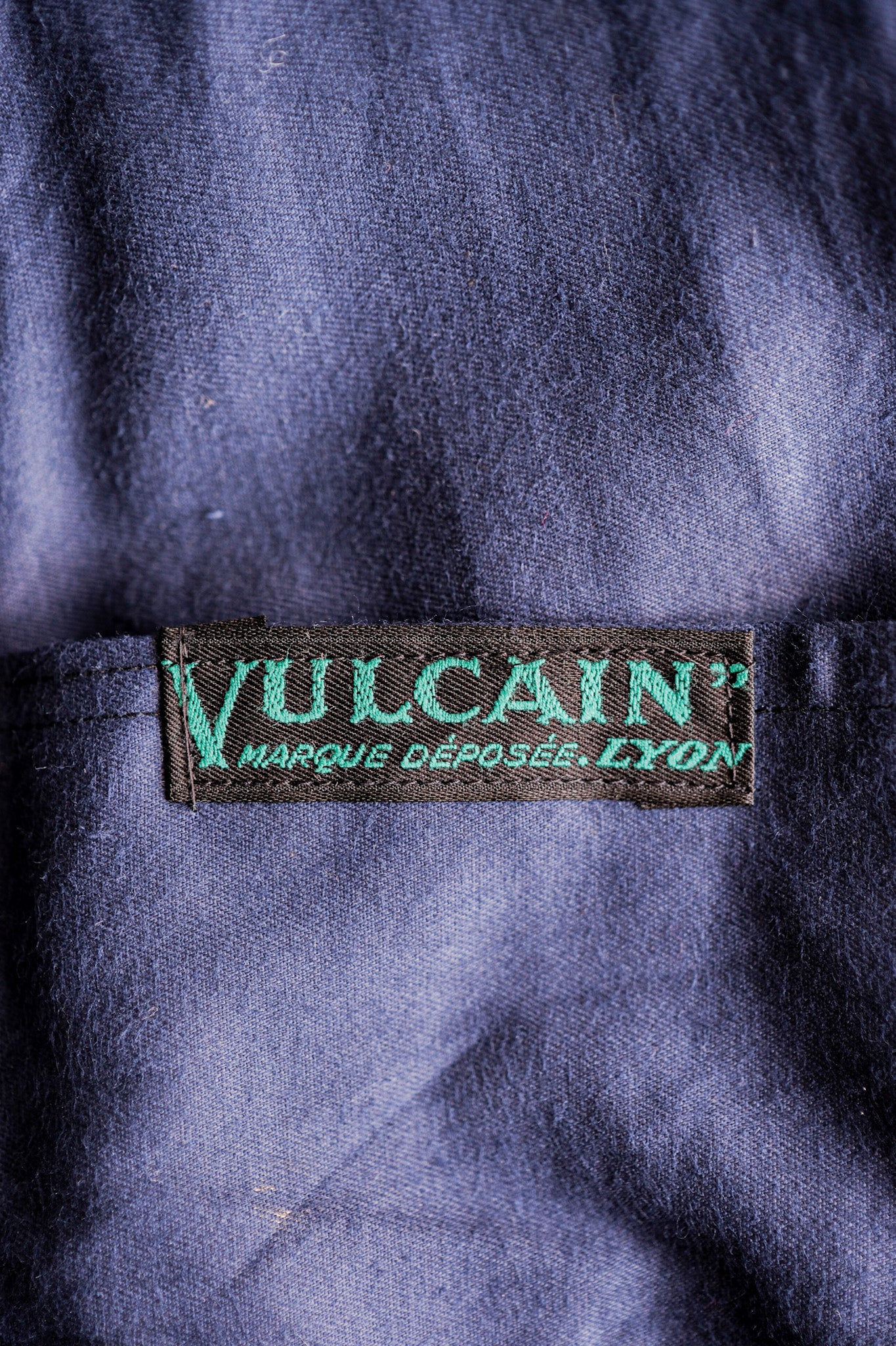 【~50's】French Vintage Blue Thin Twill Work Jacket "Vulcain" "Dead Stock"