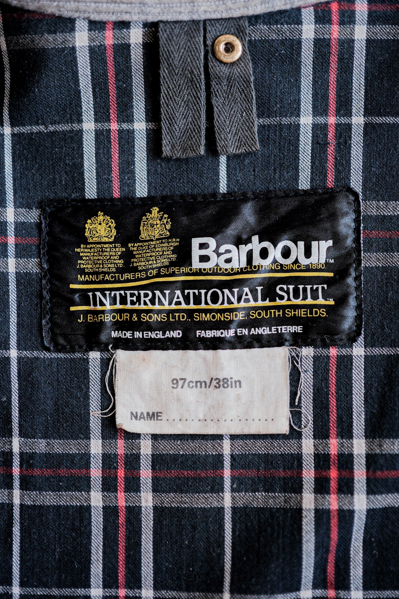 【~80's】Vintage Barbour "INTERNATIONAL SUIT" 2 Crest Size.38