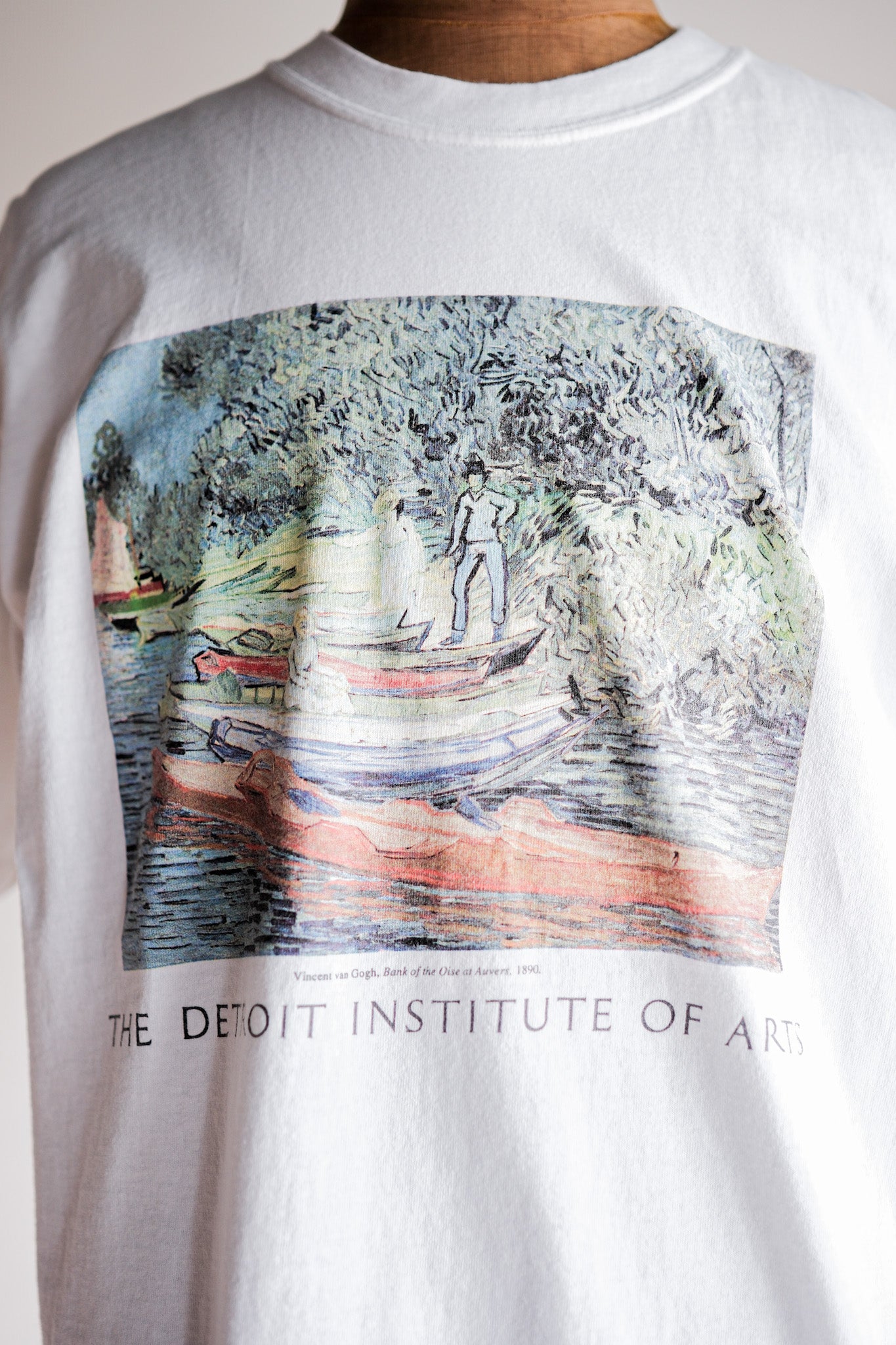 【~00's】Vintage Art Print T-shirt Size.L "Vincent Van Gogh's" "Bank of the Oise at Auvers"