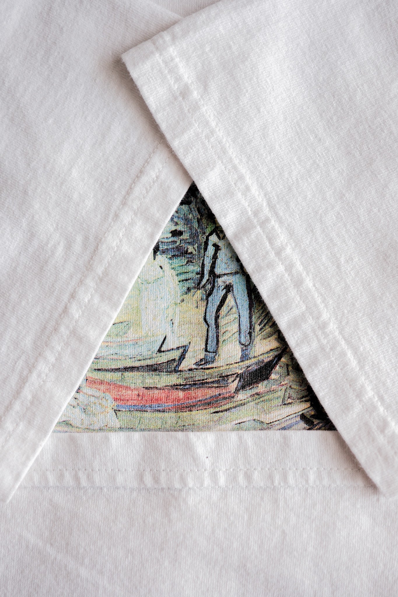 【~00's】Vintage Art Print T-shirt Size.L "Vincent Van Gogh's" "Bank of the Oise at Auvers"